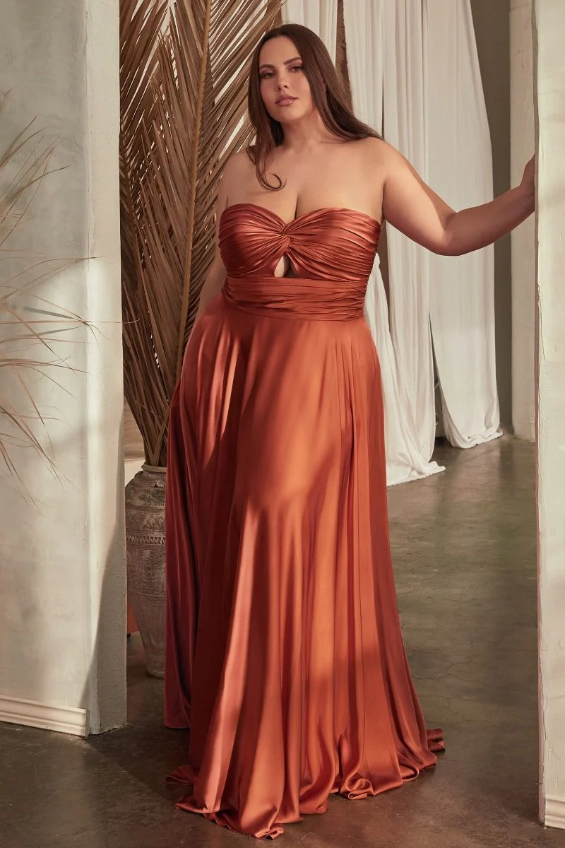 Madigan Gown - STRAPLESS A-LINE SOFT SATIN KEYHOLE DRESS - Image 17