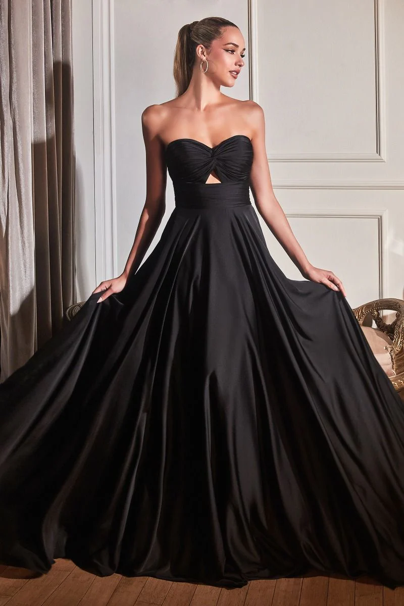 Madigan Gown - STRAPLESS A-LINE SOFT SATIN KEYHOLE DRESS - Image 19