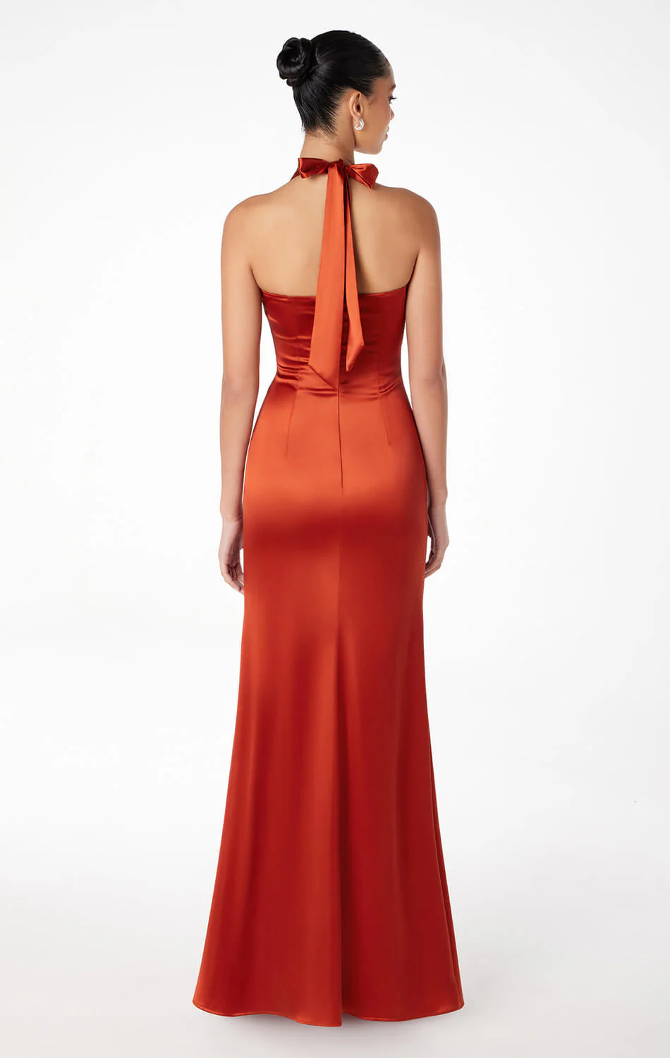 MAREN SATIN HALTER MAXI DRESS - Image 10