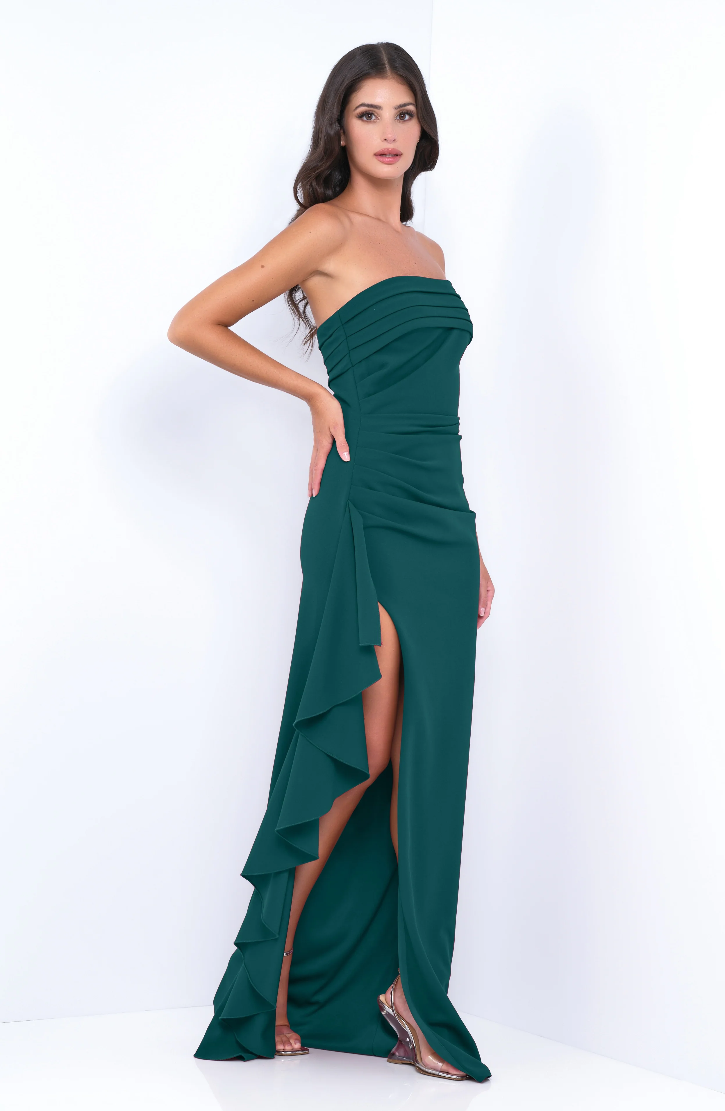 Marie Strapless Maxi Dress - Emerald - Image 4