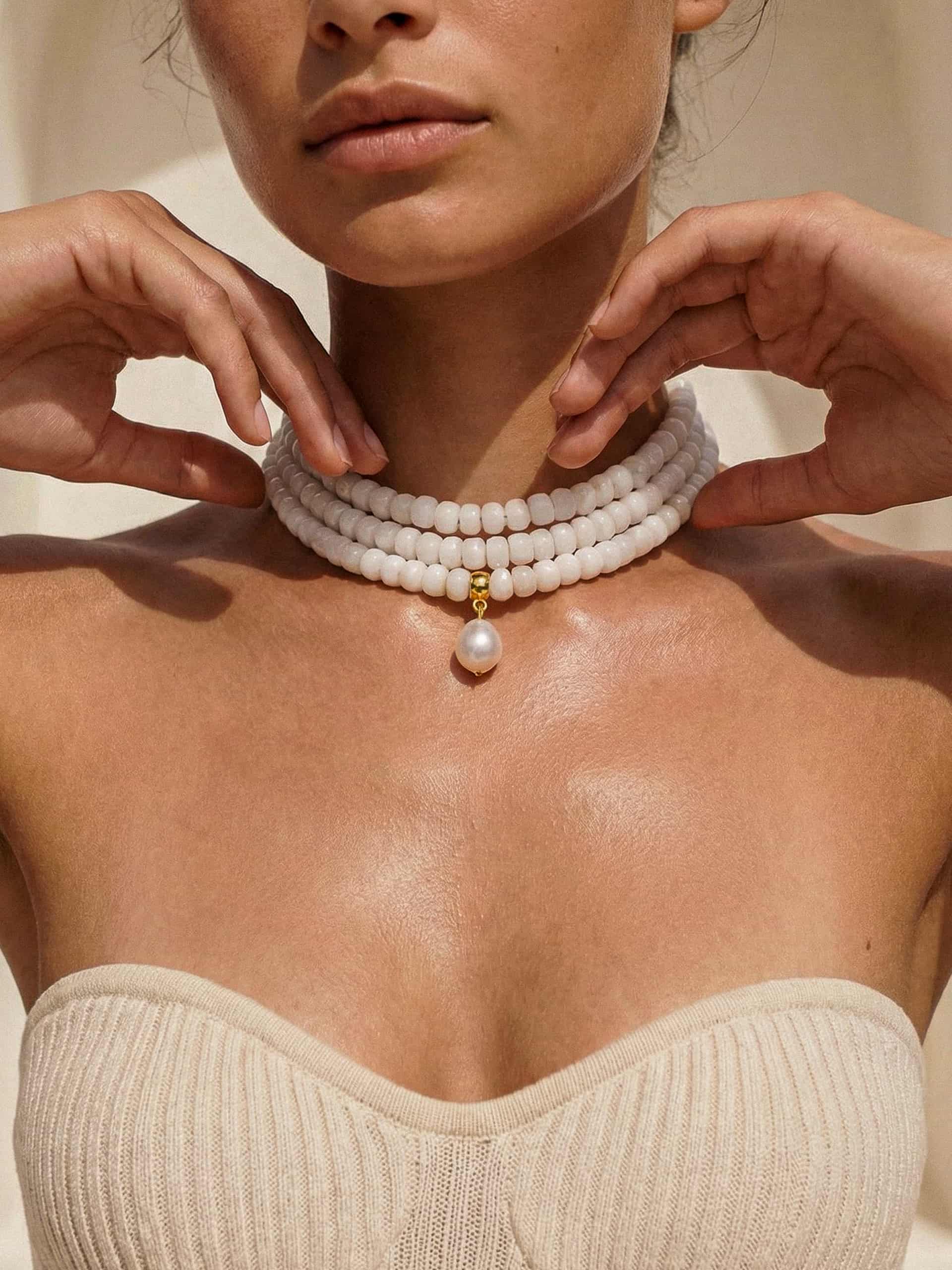 Marina Layers White Quartz Necklace - Image 4
