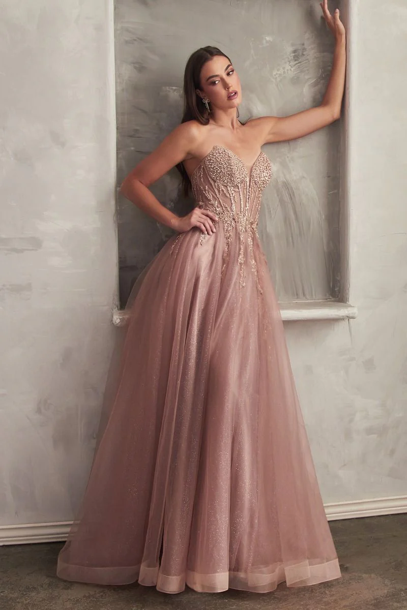 Marisol Gown - Pearl Beaded Glitter Tulle Ball Gown - Image 7