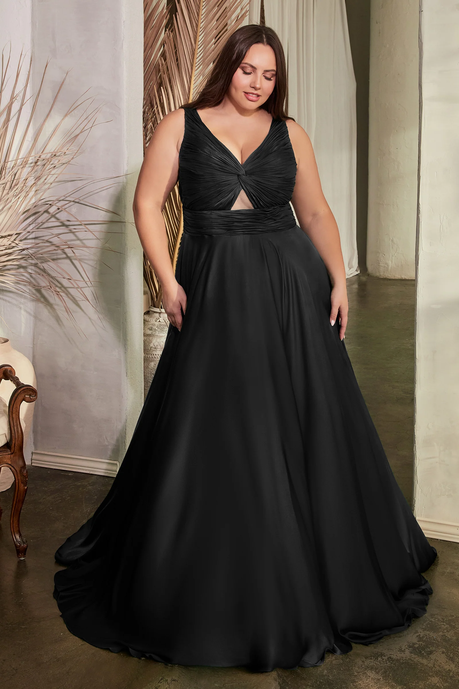 Marlena Gown - A-Line Keyhole Soft Satin Dress - Image 7