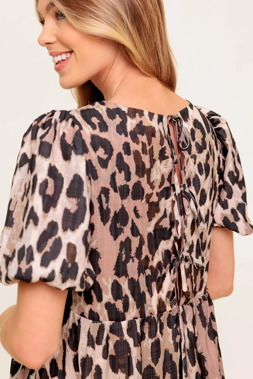 Size Medium, MARTINE LEOPARD MINI DRESS - FINAL SALE - Image 6