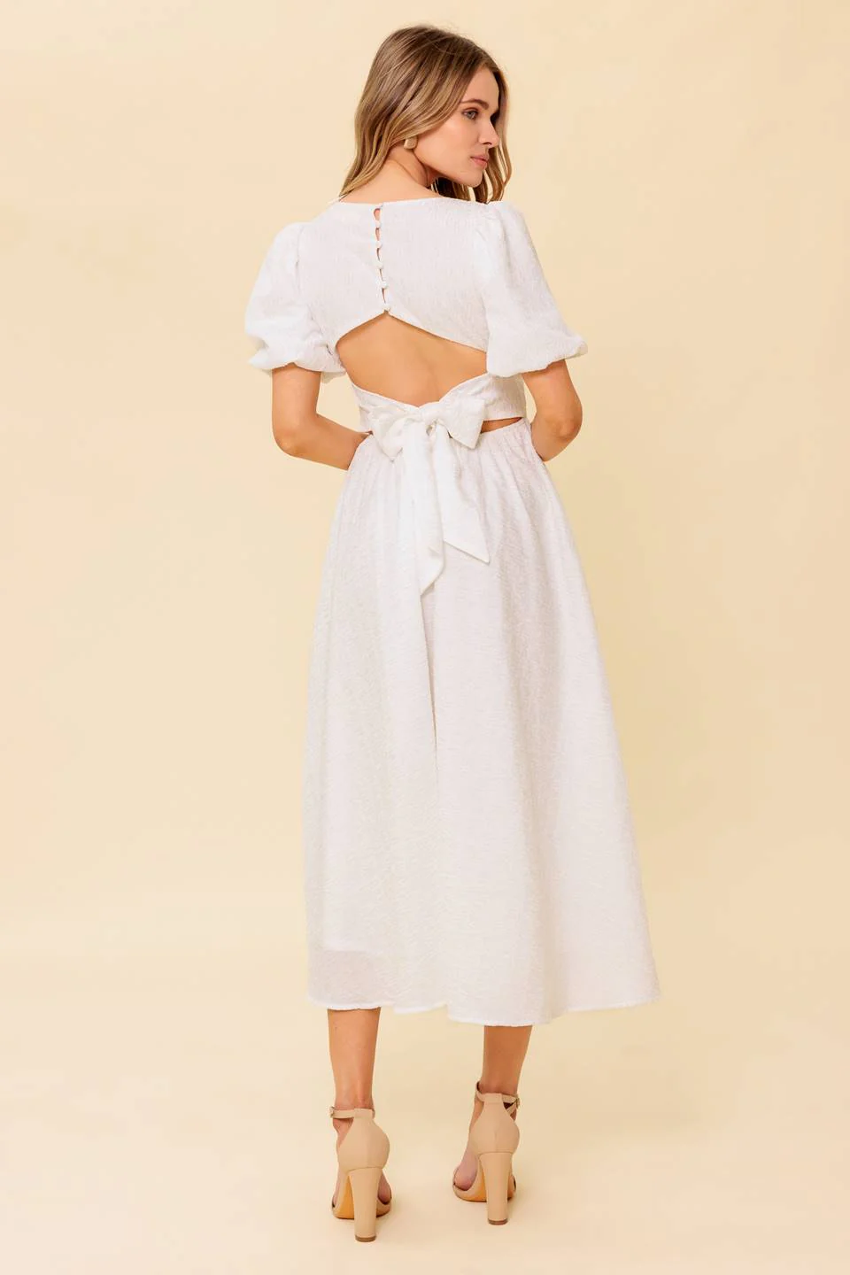 MAURA MIDI DRESS - IVORY - Image 2