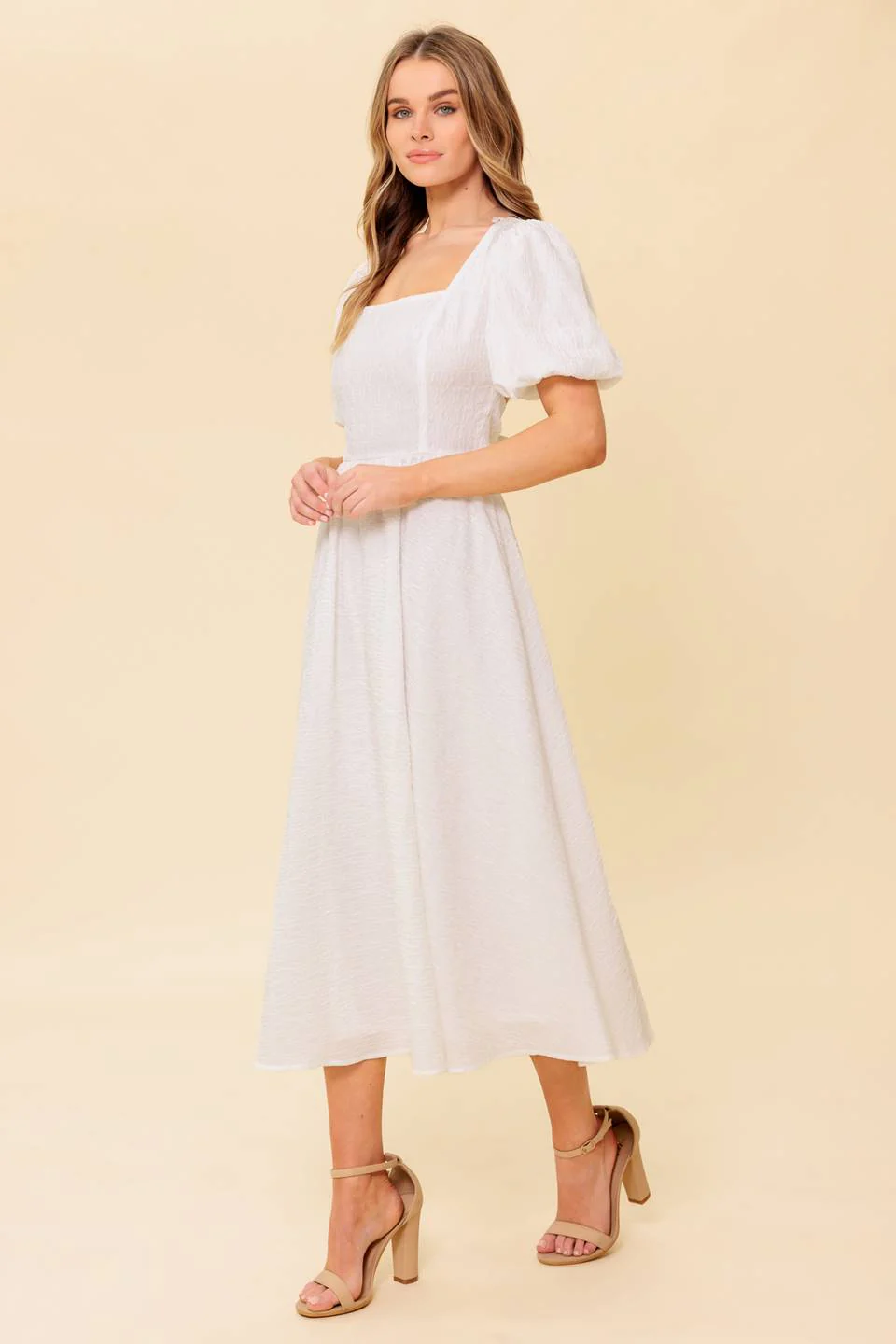 MAURA MIDI DRESS - IVORY - Image 4