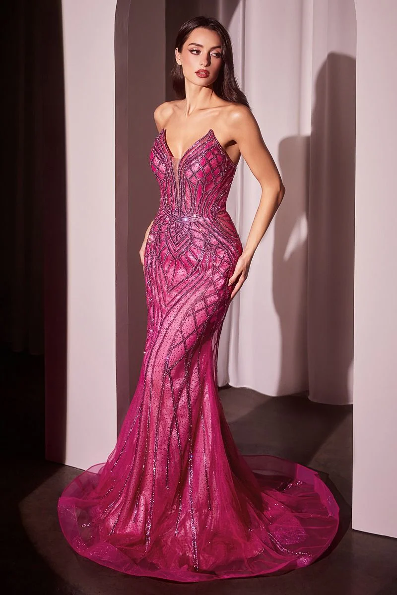 MAXWELL GOWN - CRYSTAL STRAPLESS EMBELLISHED MERMAID GOWN - Image 17