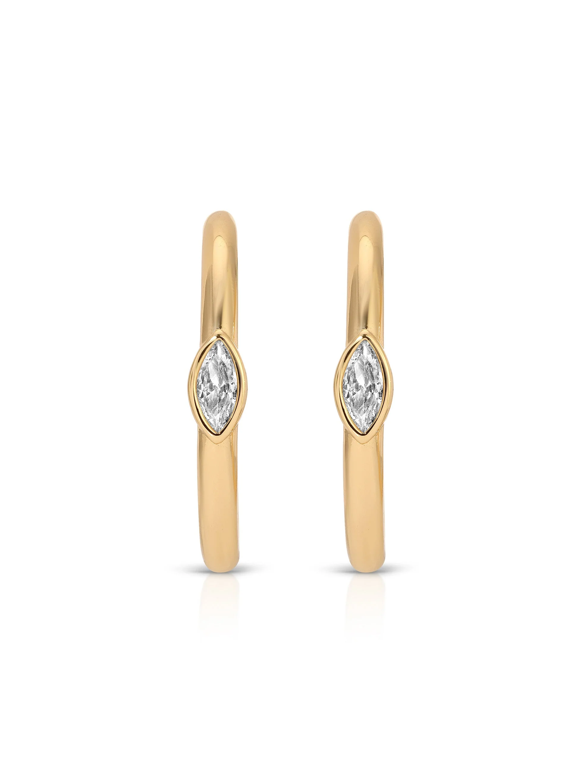 Medium Marquise Crystal Hoops - Image 3