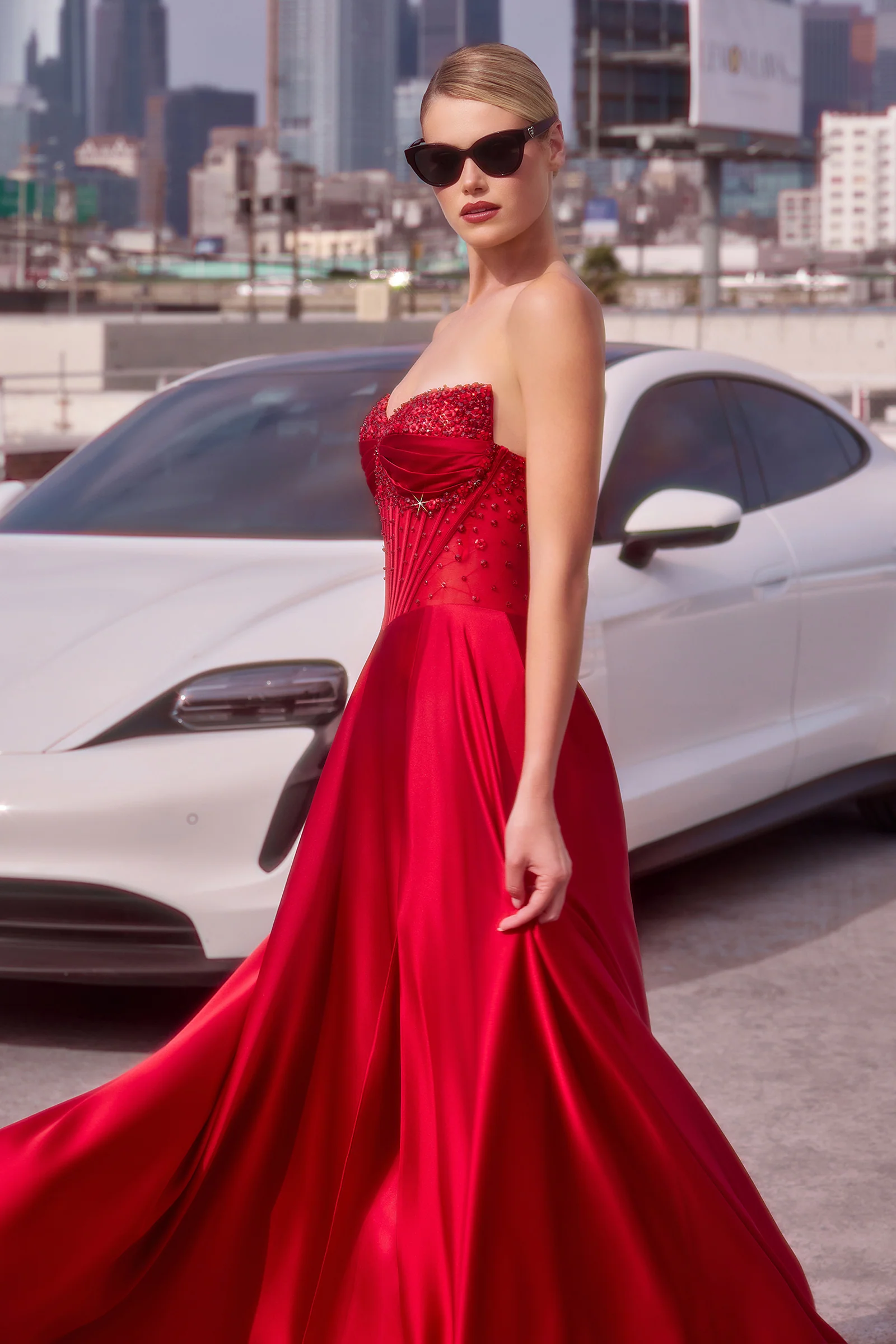 Melanie Gown - A-line Dress with Beaded Bodice & Corset Back - Image 15