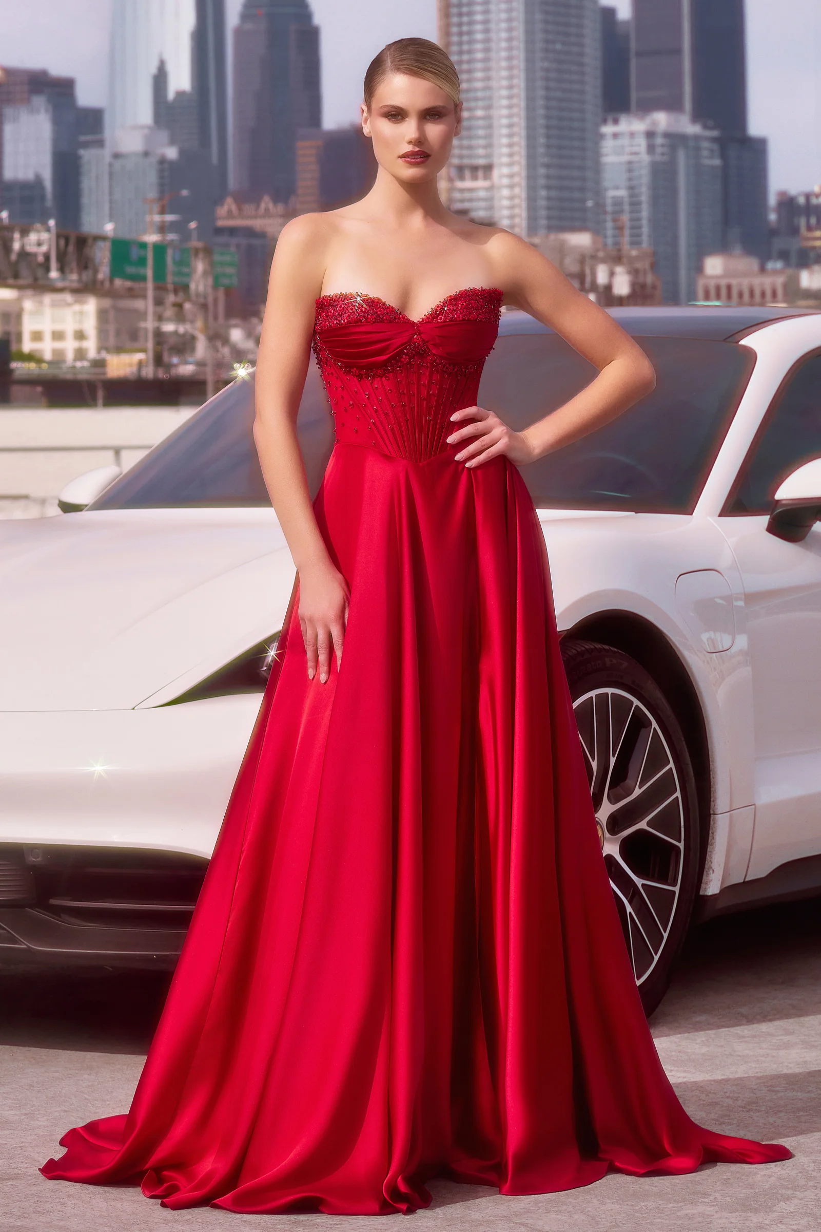 Melanie Gown - A-line Dress with Beaded Bodice & Corset Back - Image 20