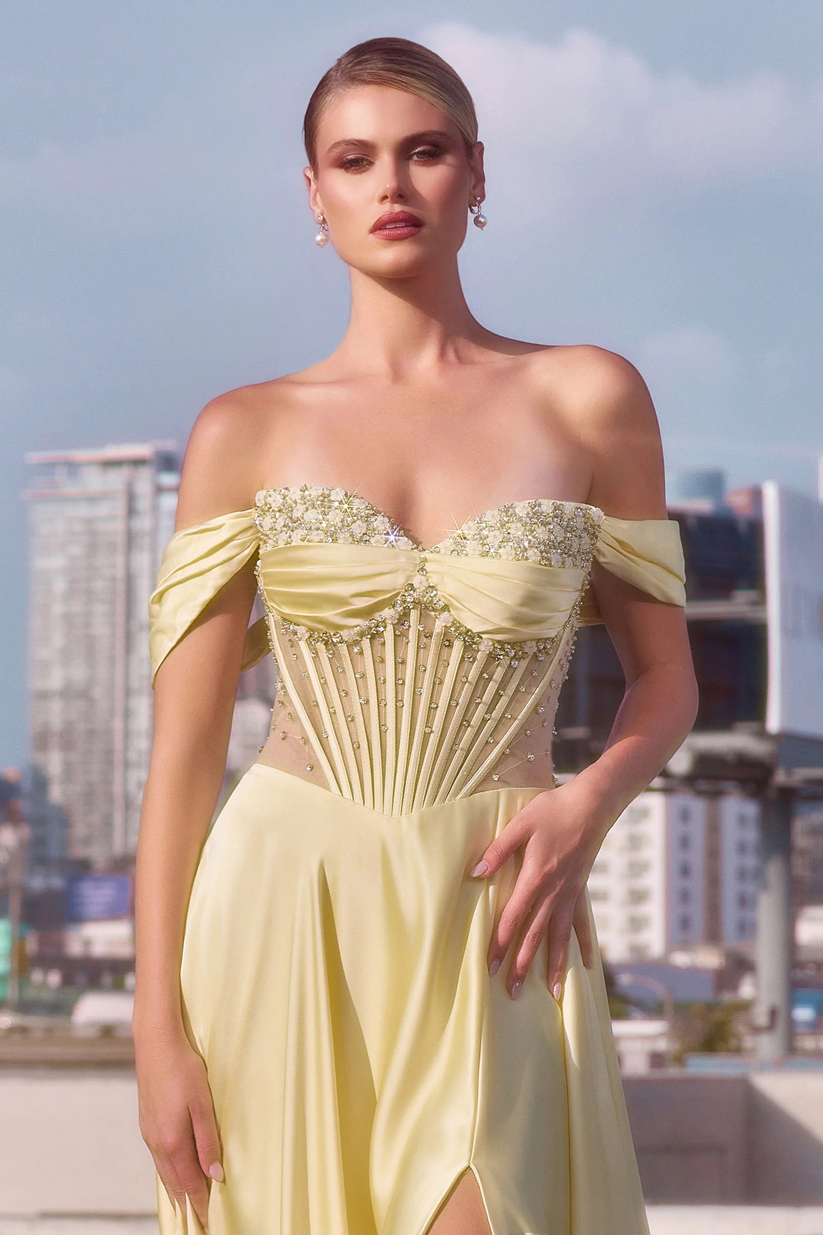 Melanie Gown - A-line Dress with Beaded Bodice & Corset Back - Image 6