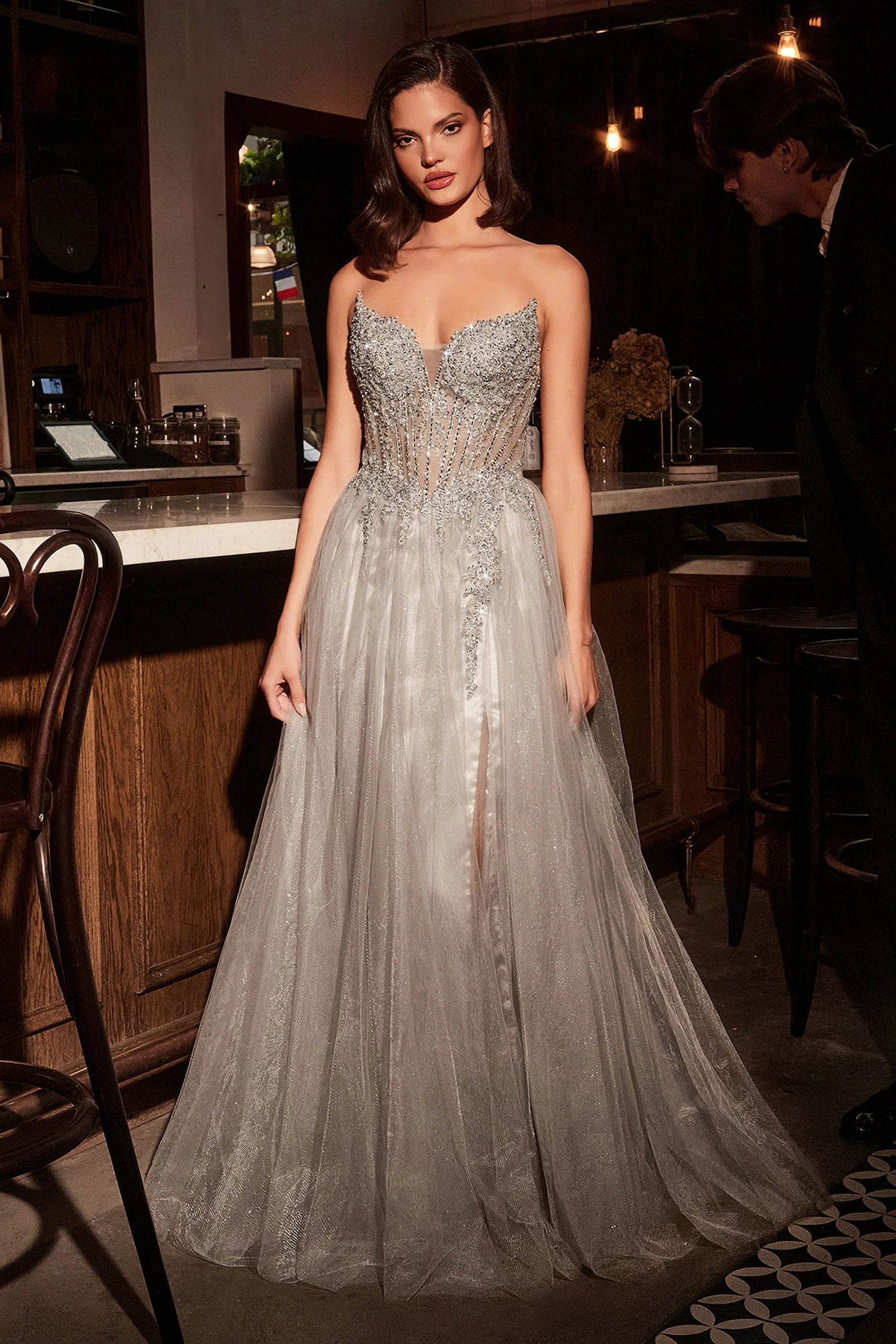 MERI GOWN - STRAPLESS LAYERED TULLE A-LINE DRESS - Image 2
