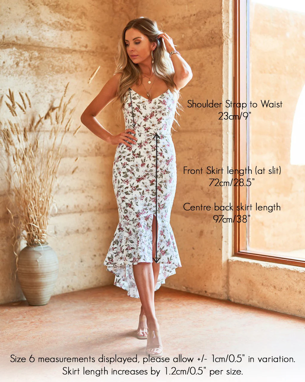 Michaela Dress - Embroidered Eyelet Lace Floral Midi Dress - Image 6