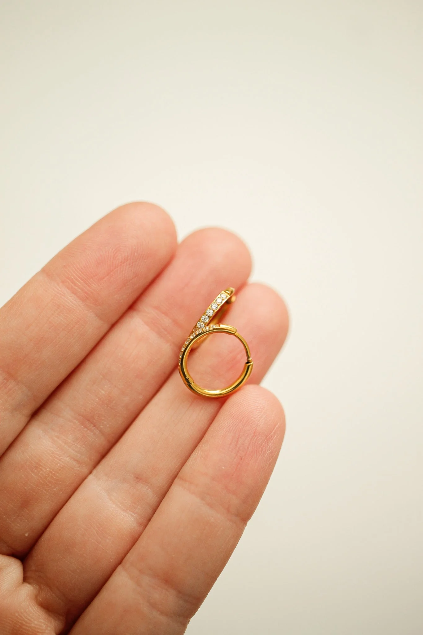 Micro Crystal Hoop in Gold - Image 10