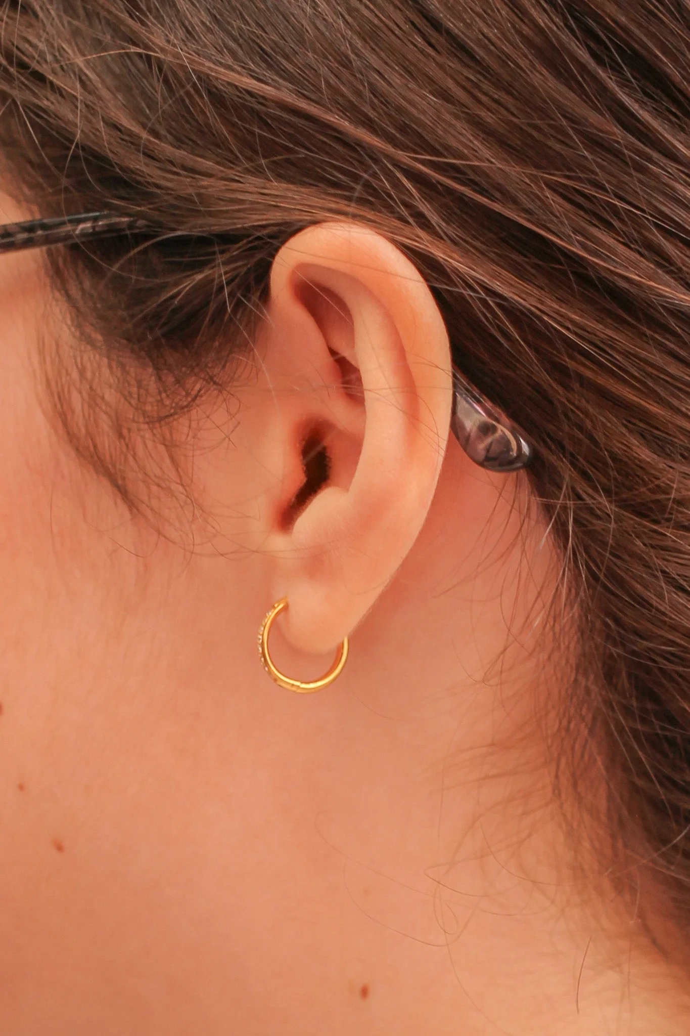 Micro Crystal Hoop in Gold - Image 2