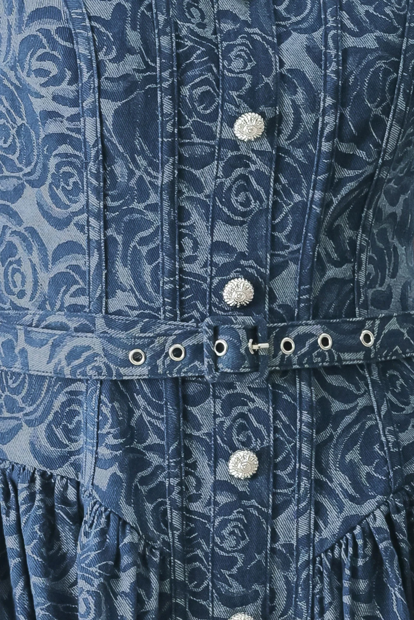 MIDNIGHT GARDEN DENIM MIDI DRESS - Image 7