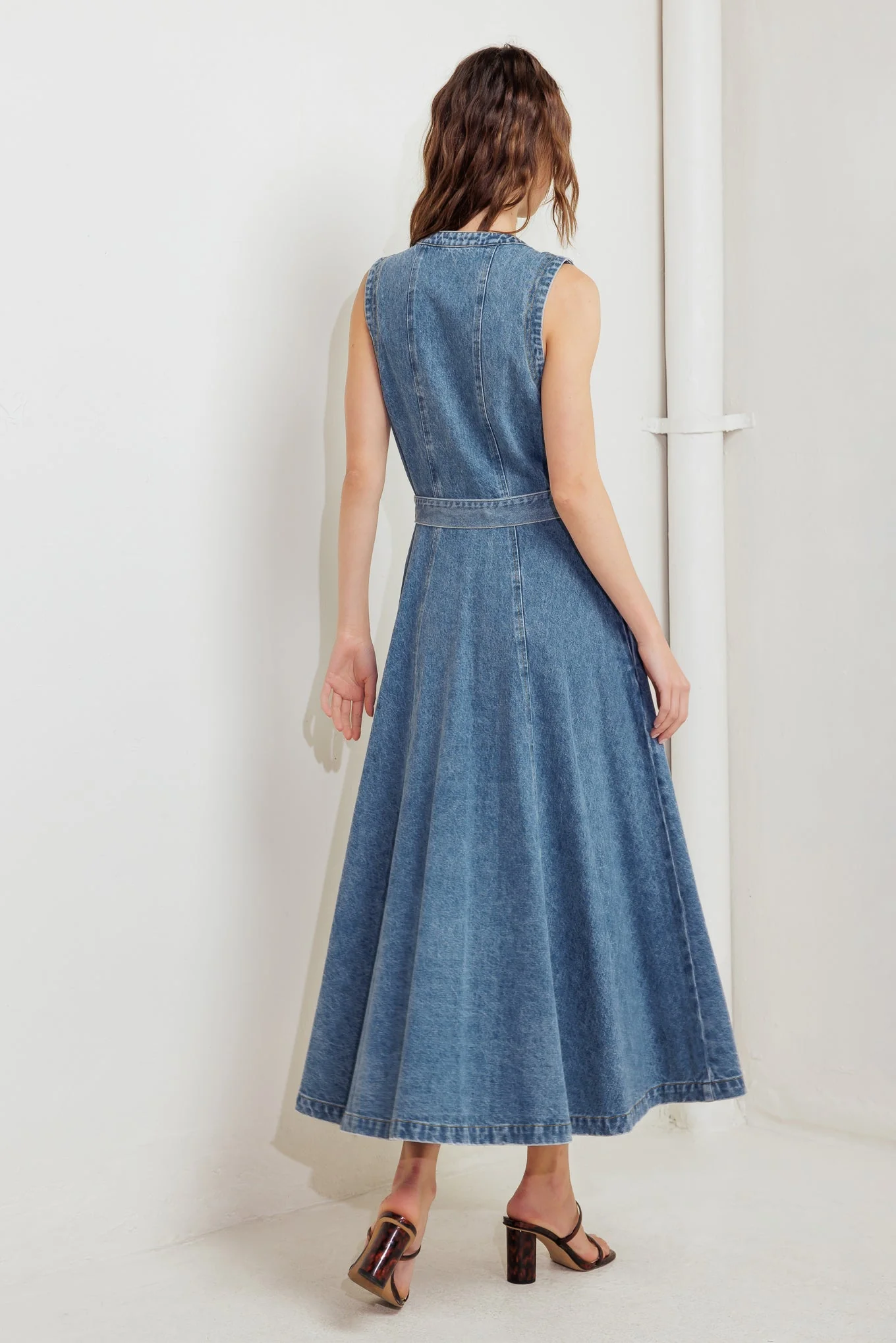MIDNIGHT RODEO DENIM MIDI DRESS - Image 3