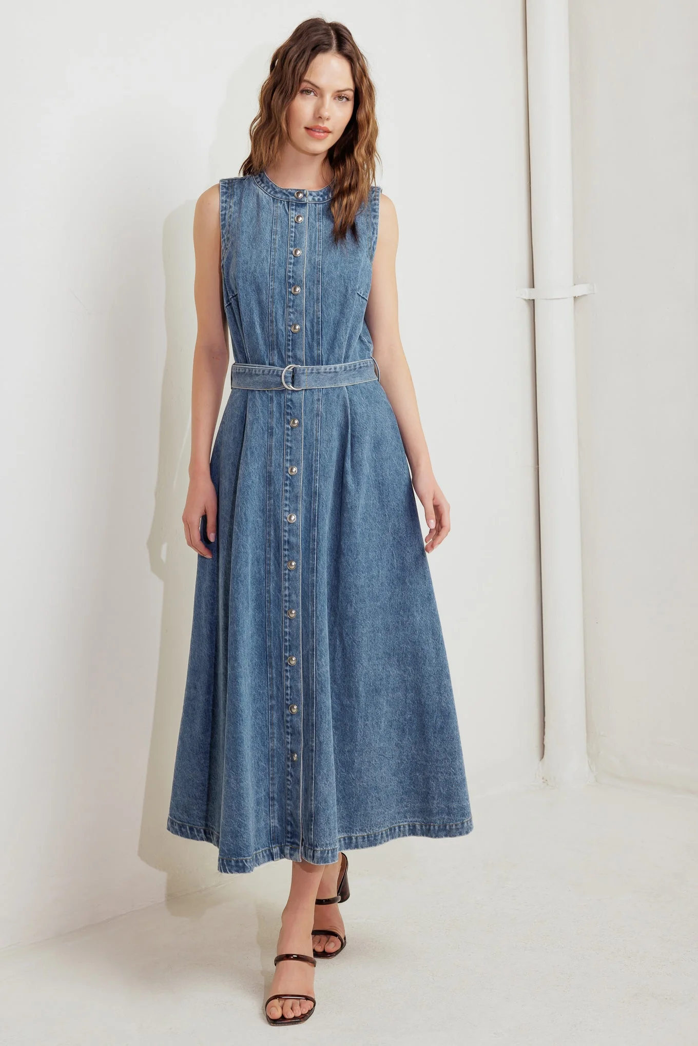 MIDNIGHT RODEO DENIM MIDI DRESS - Image 4