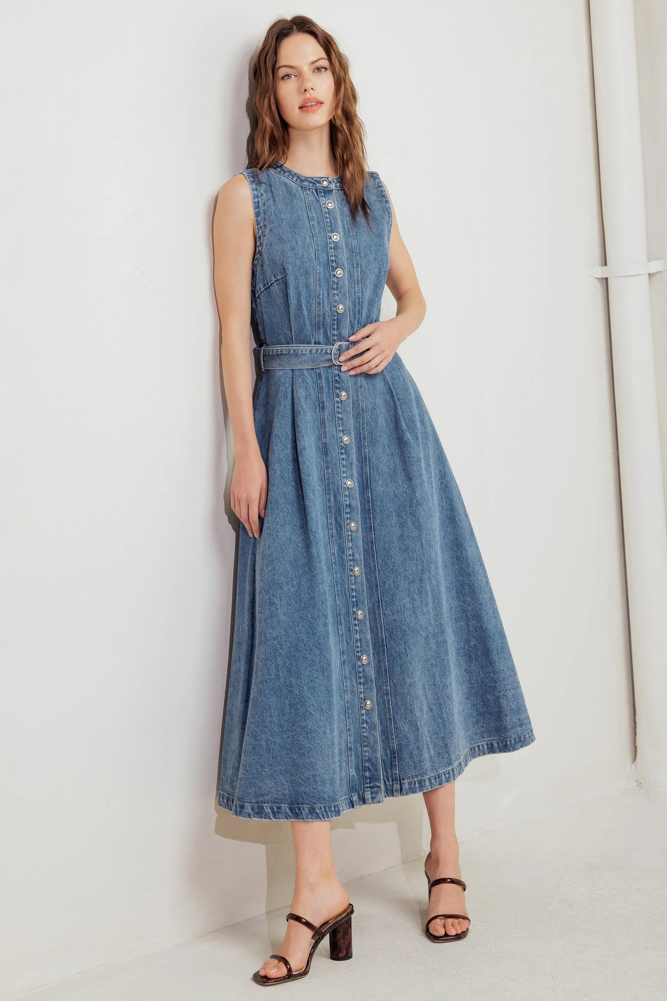 MIDNIGHT RODEO DENIM MIDI DRESS - Image 5