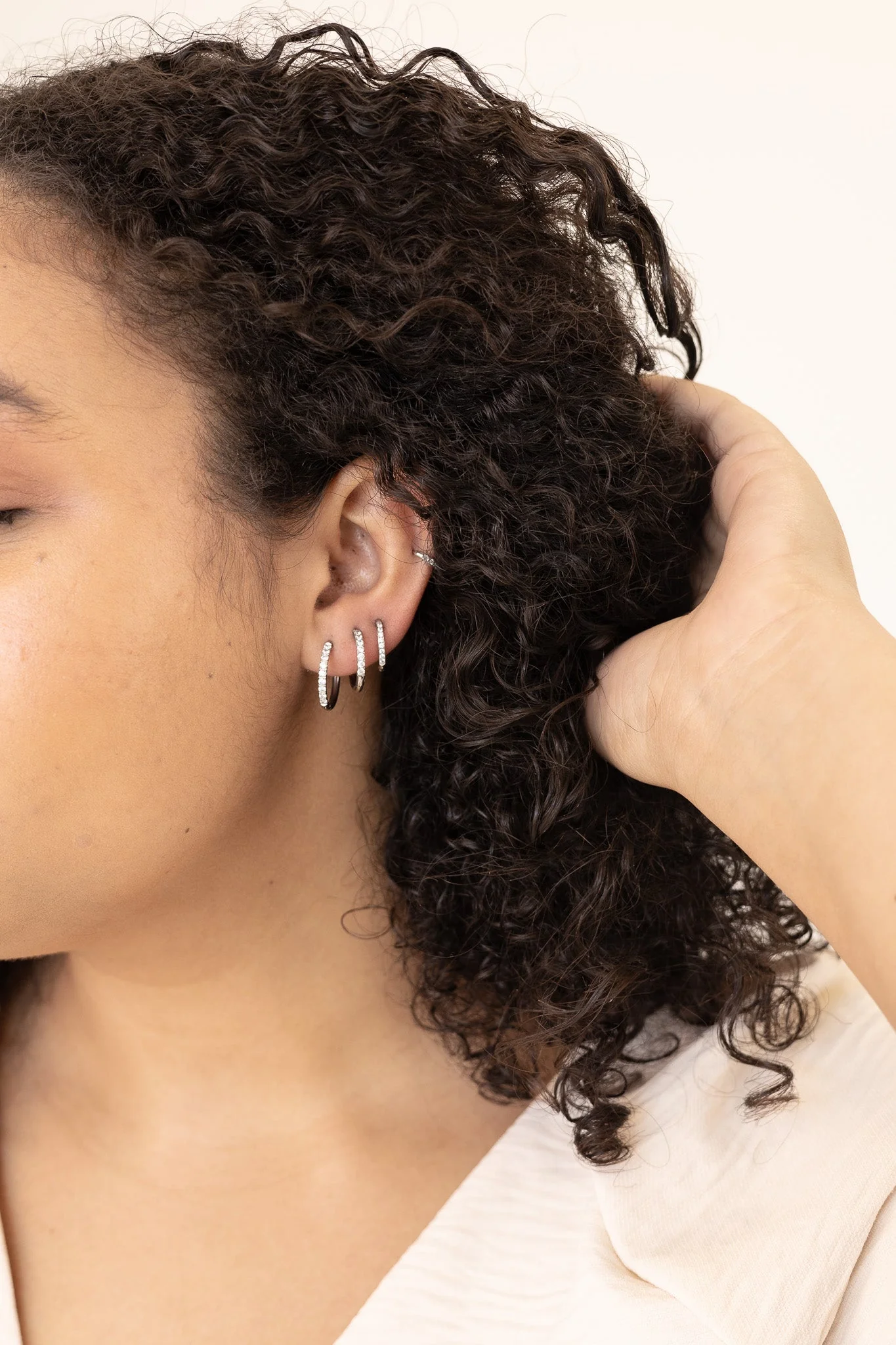 Mini Crystal Hoop Earring - Image 11
