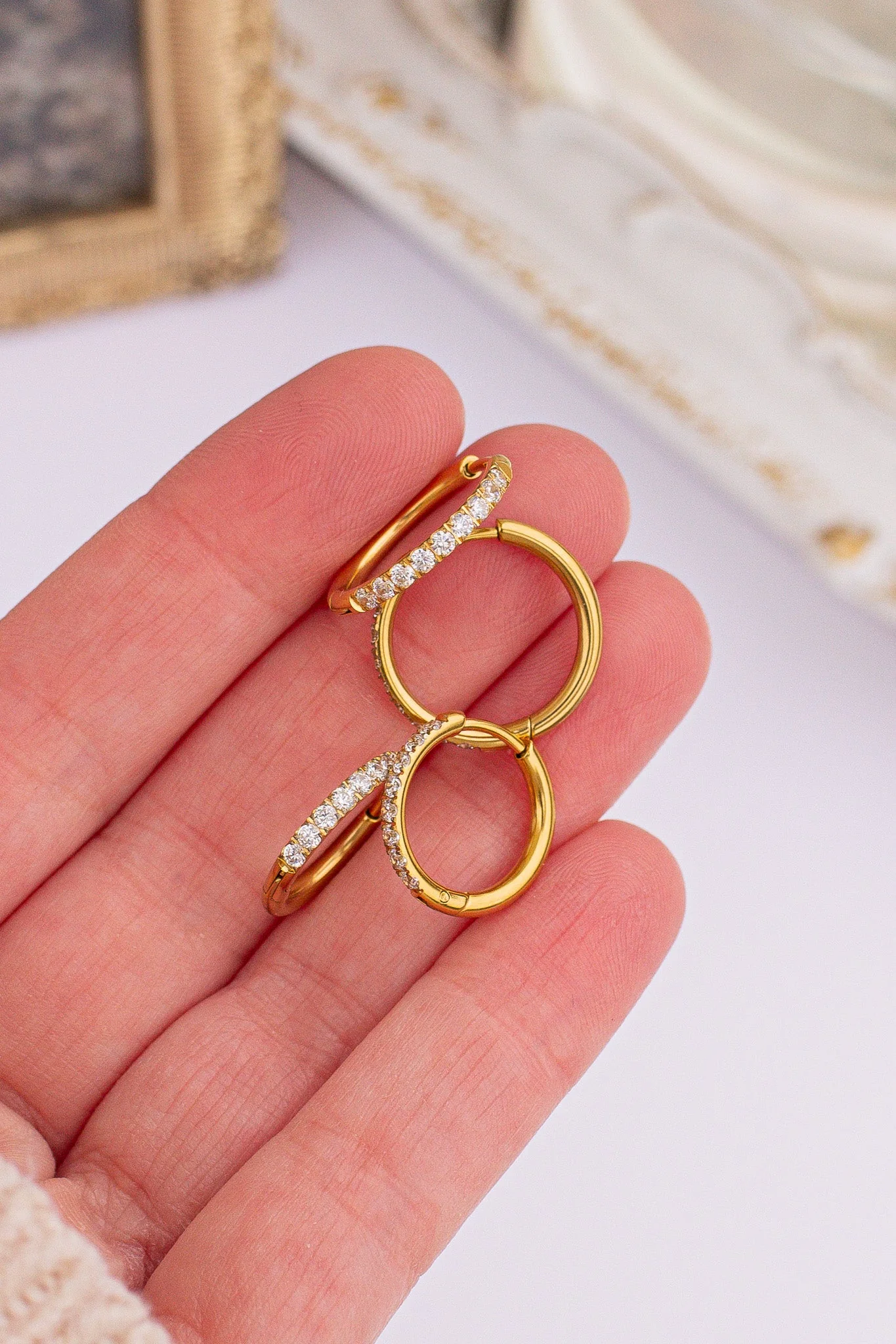 Mini Crystal Hoop Earring - Image 13