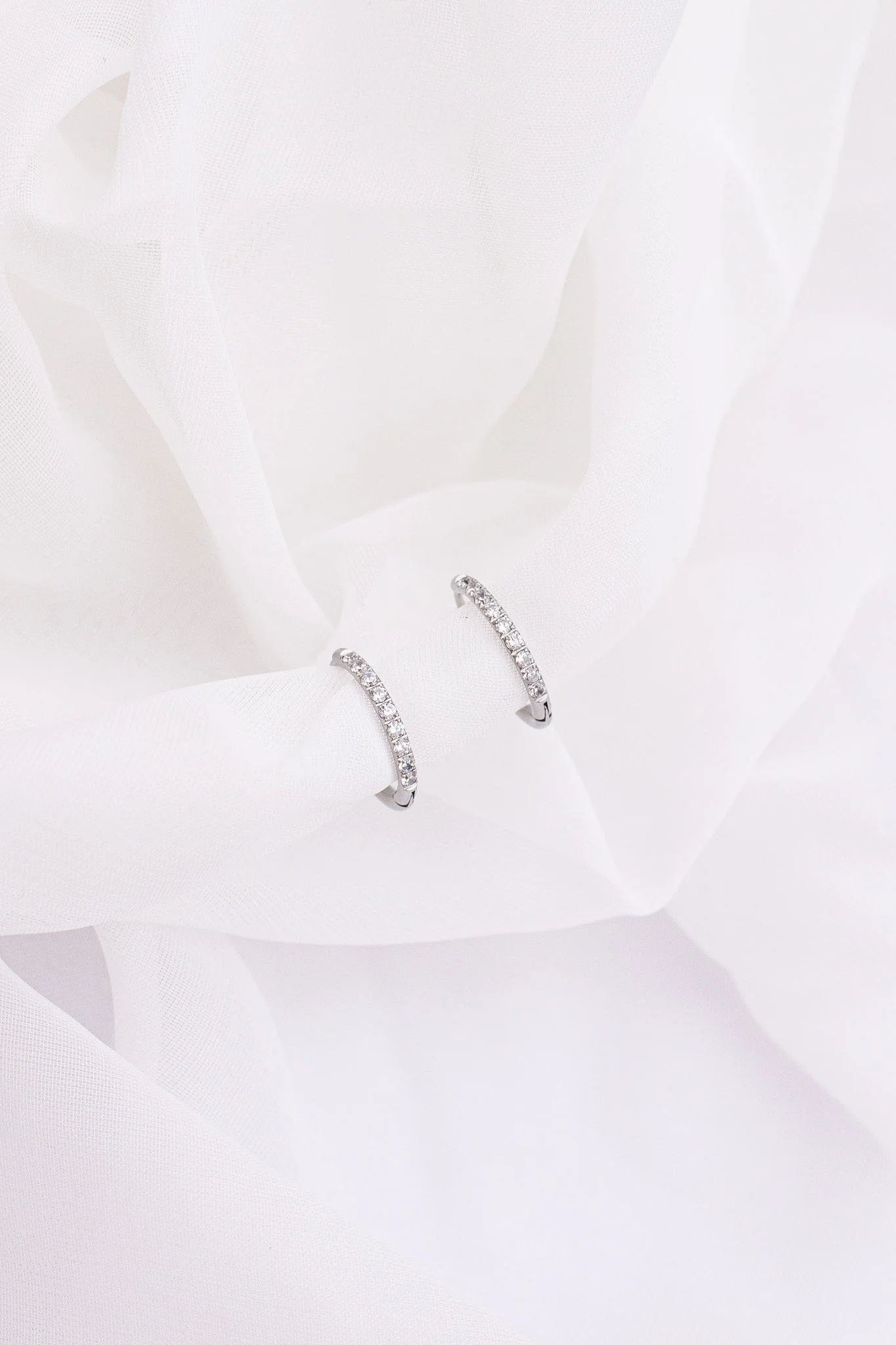 Mini Crystal Hoop Earring - Image 3