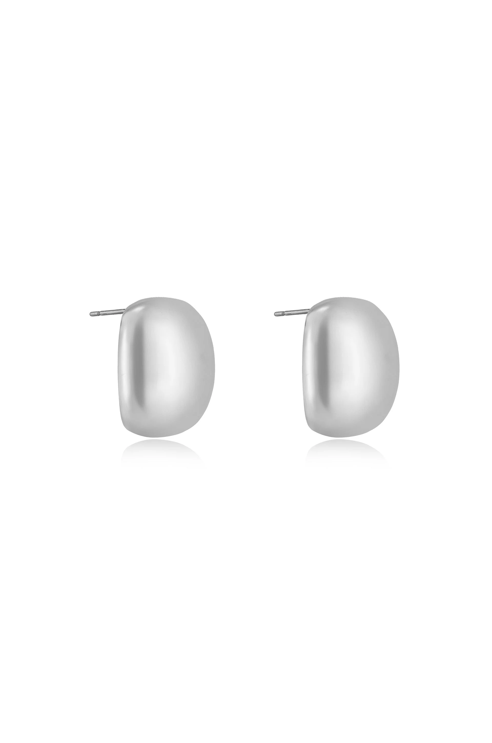 Minimal Curved Square Stud Earrings - Image 4
