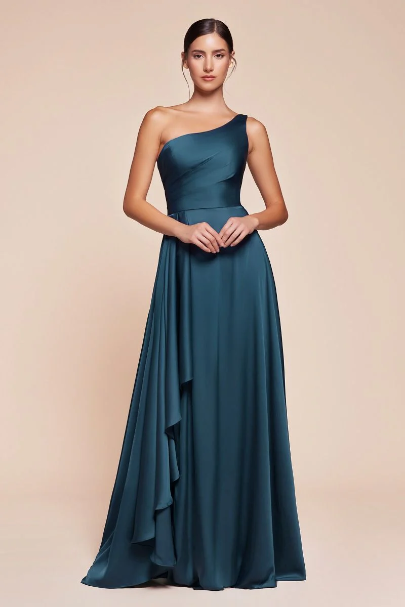 MIRANDA GOWN - ONE SHOULDER SOFT SATIN A-LINE DRESS - Image 2