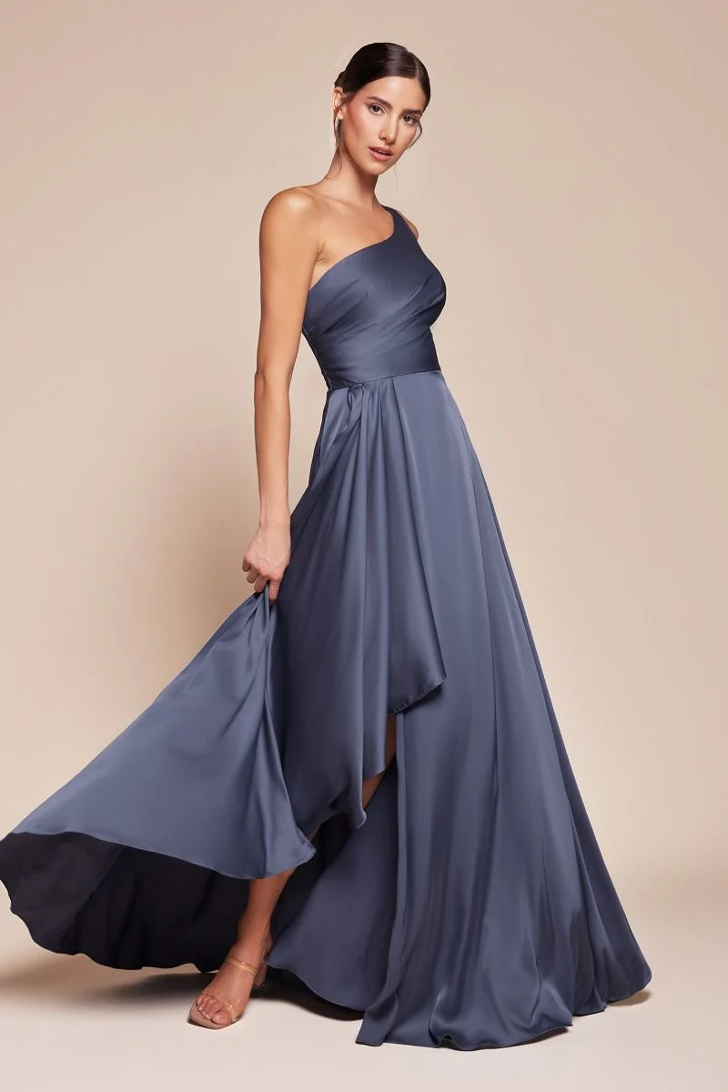 MIRANDA GOWN - ONE SHOULDER SOFT SATIN A-LINE DRESS - Image 4