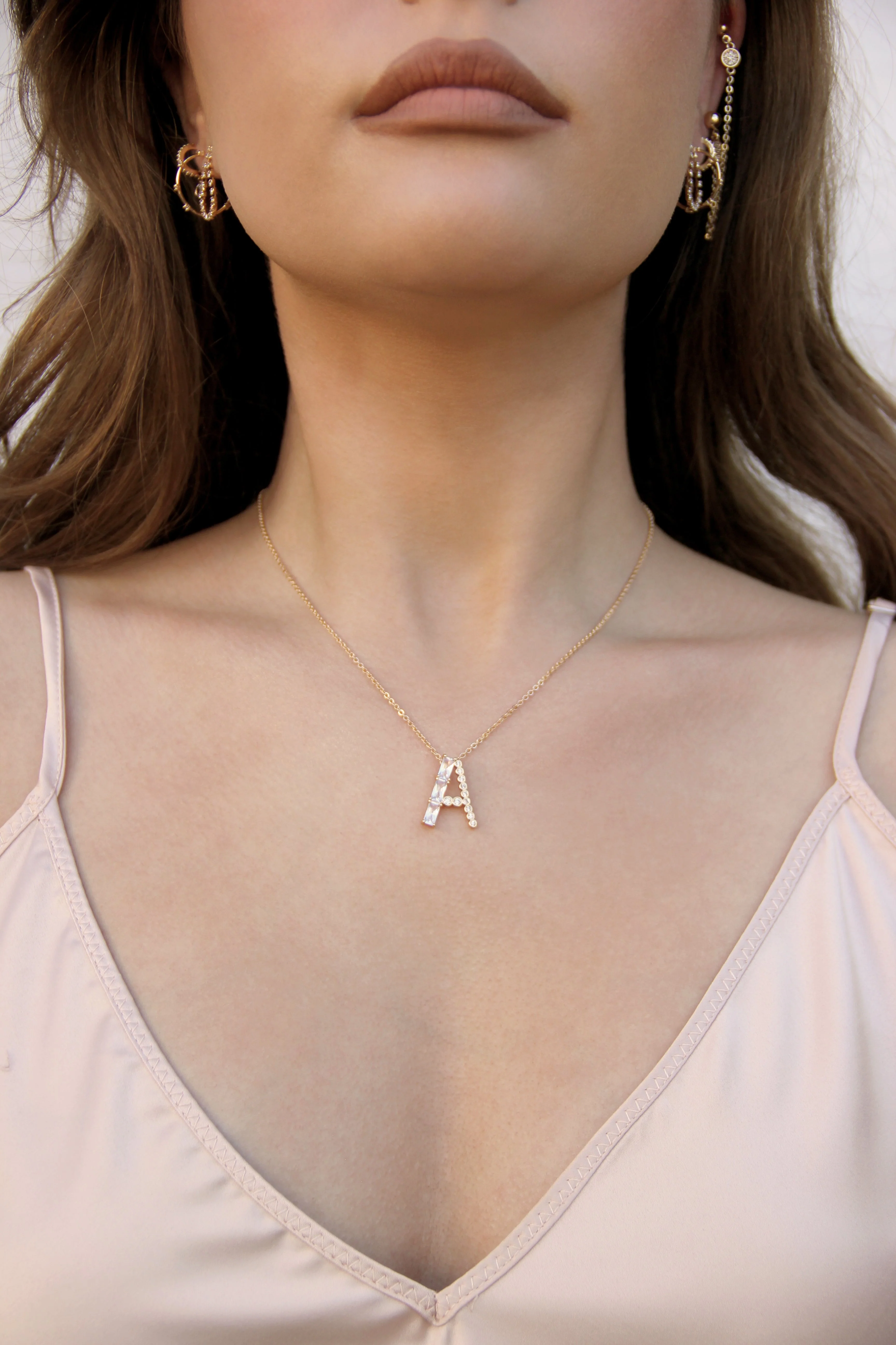 Mixed Crystal Initial Necklace - Image 2