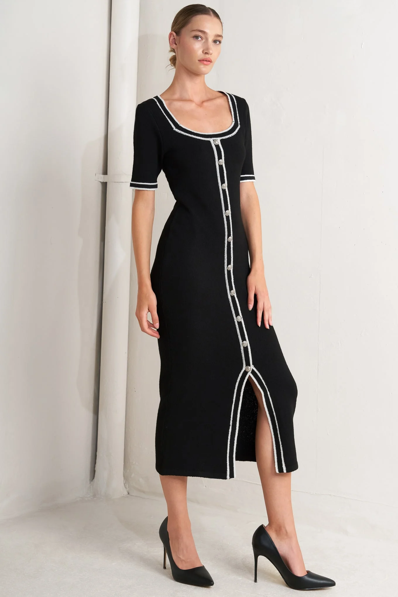 MODERN CLASSIC SWEATER KNIT MIDI DRESS - Image 5