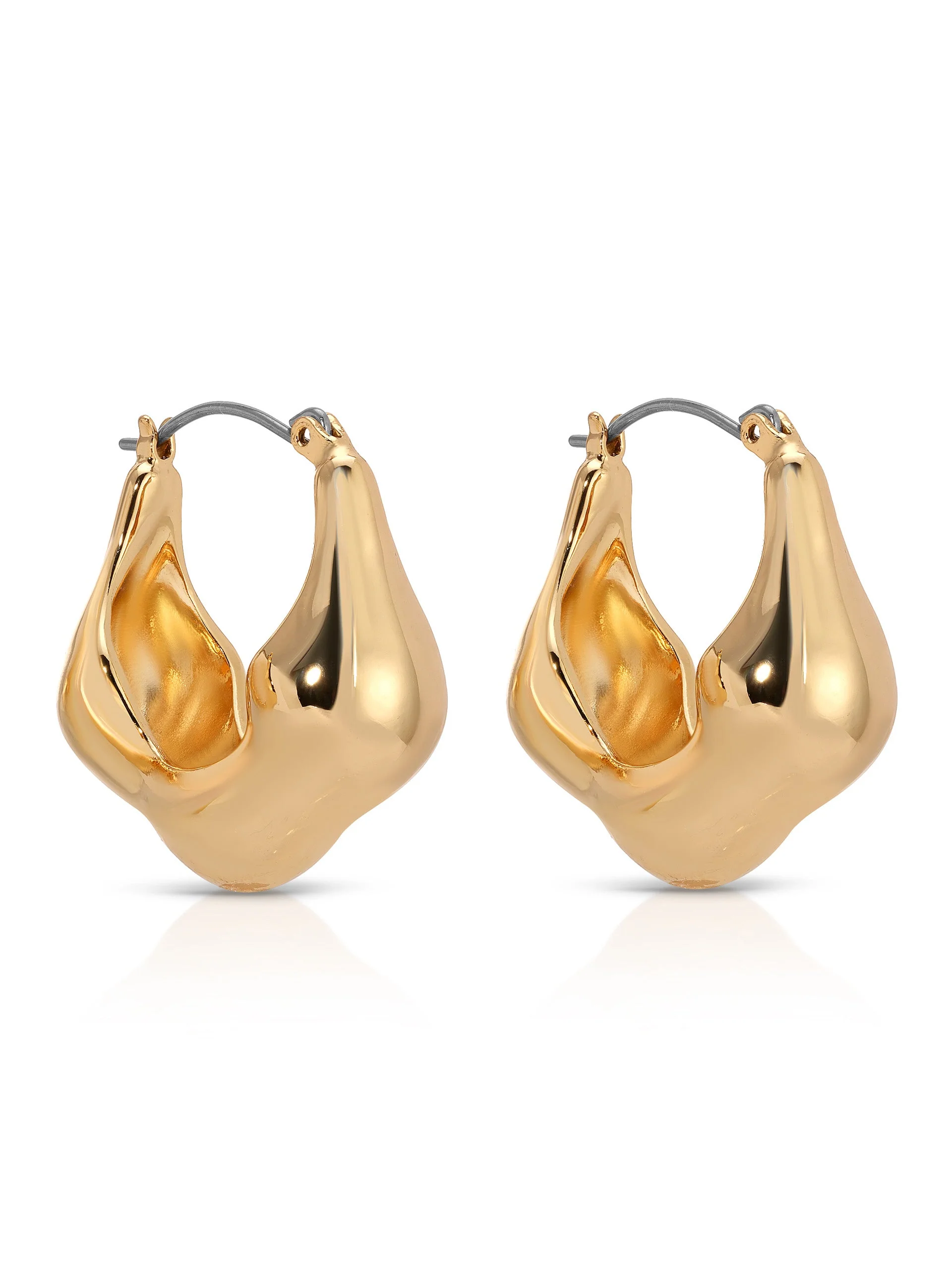 Molten Metal Hoop Earrings - Image 5