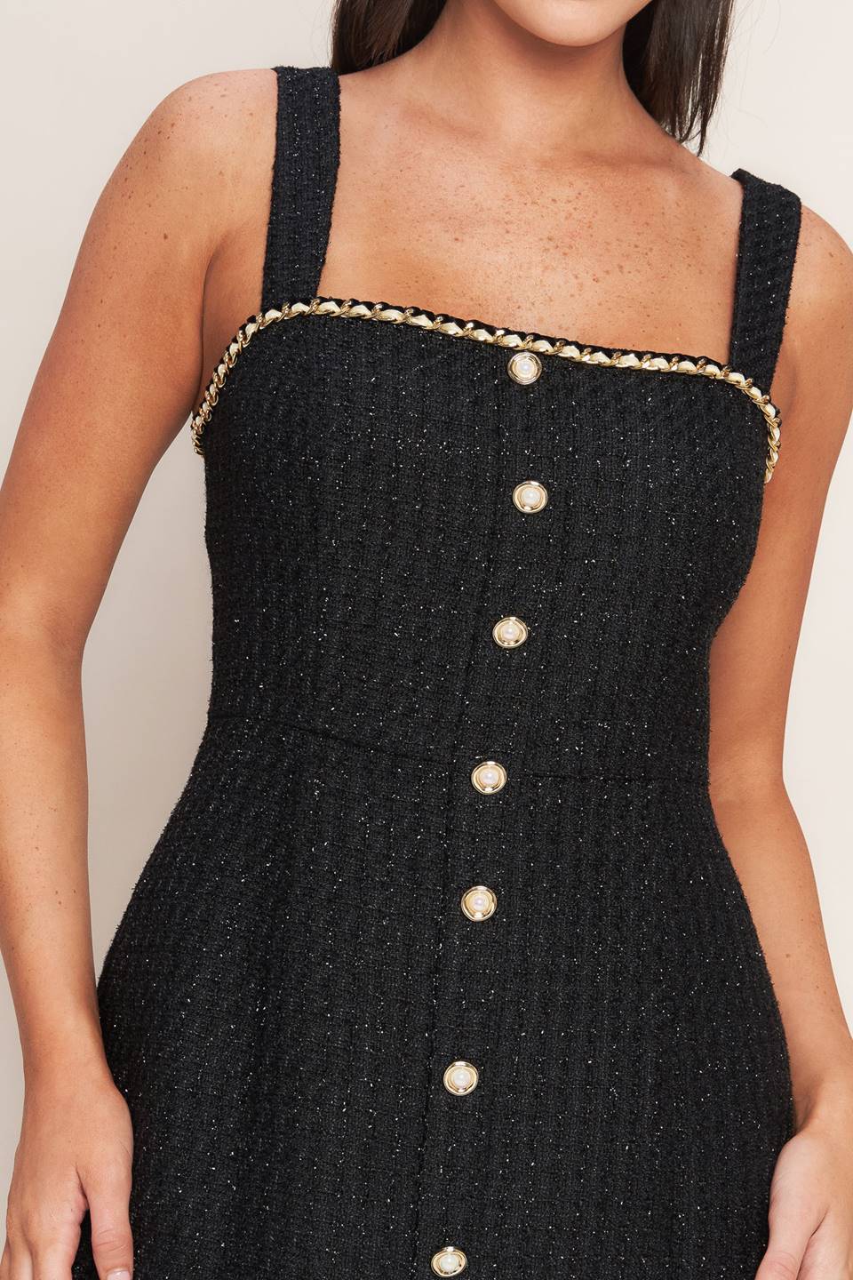 MONACO HOUR BLACK TWEED MINI DRESS - Image 5