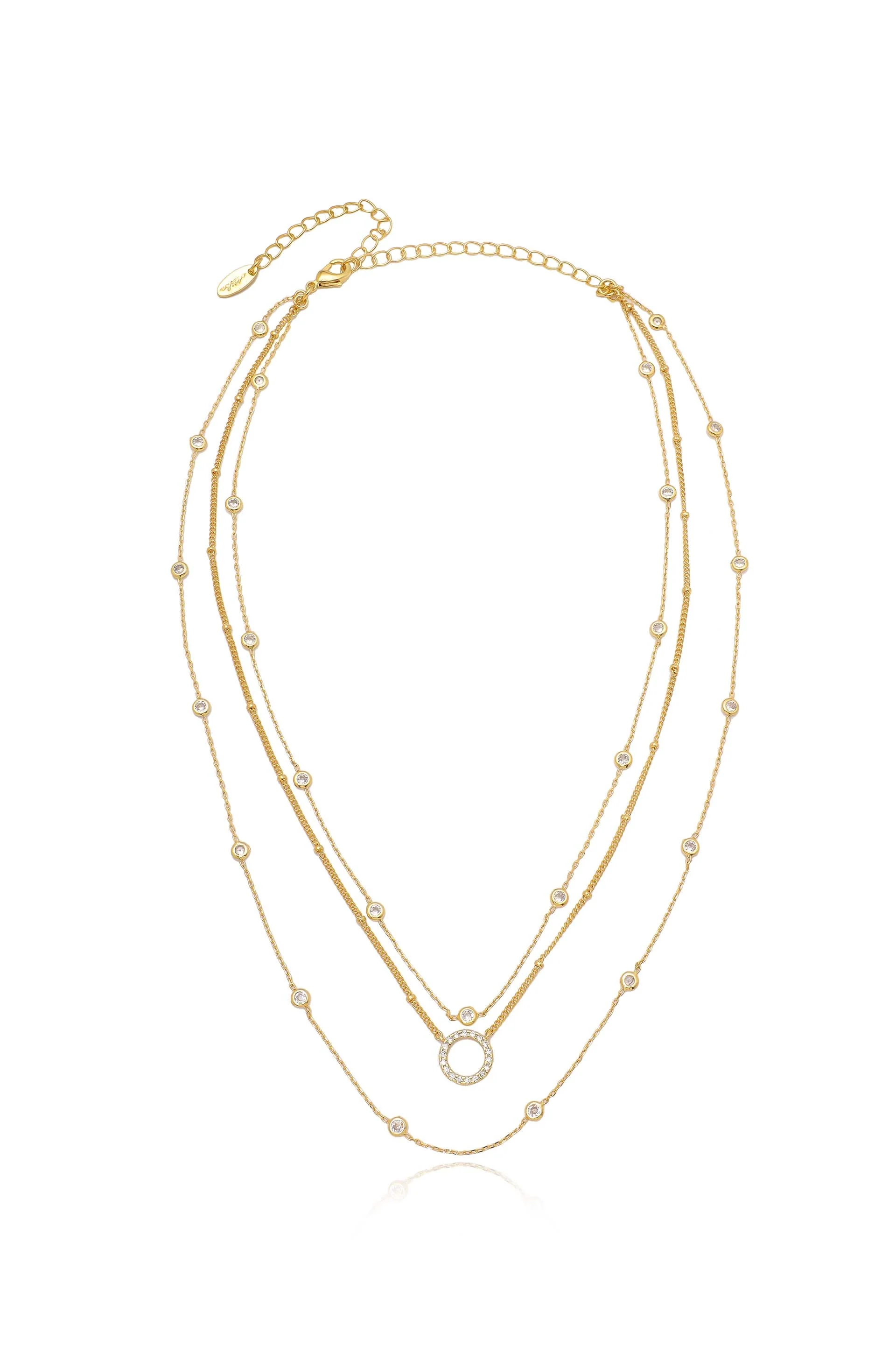 Monroe Crystal Strand Layered Necklace - Image 3
