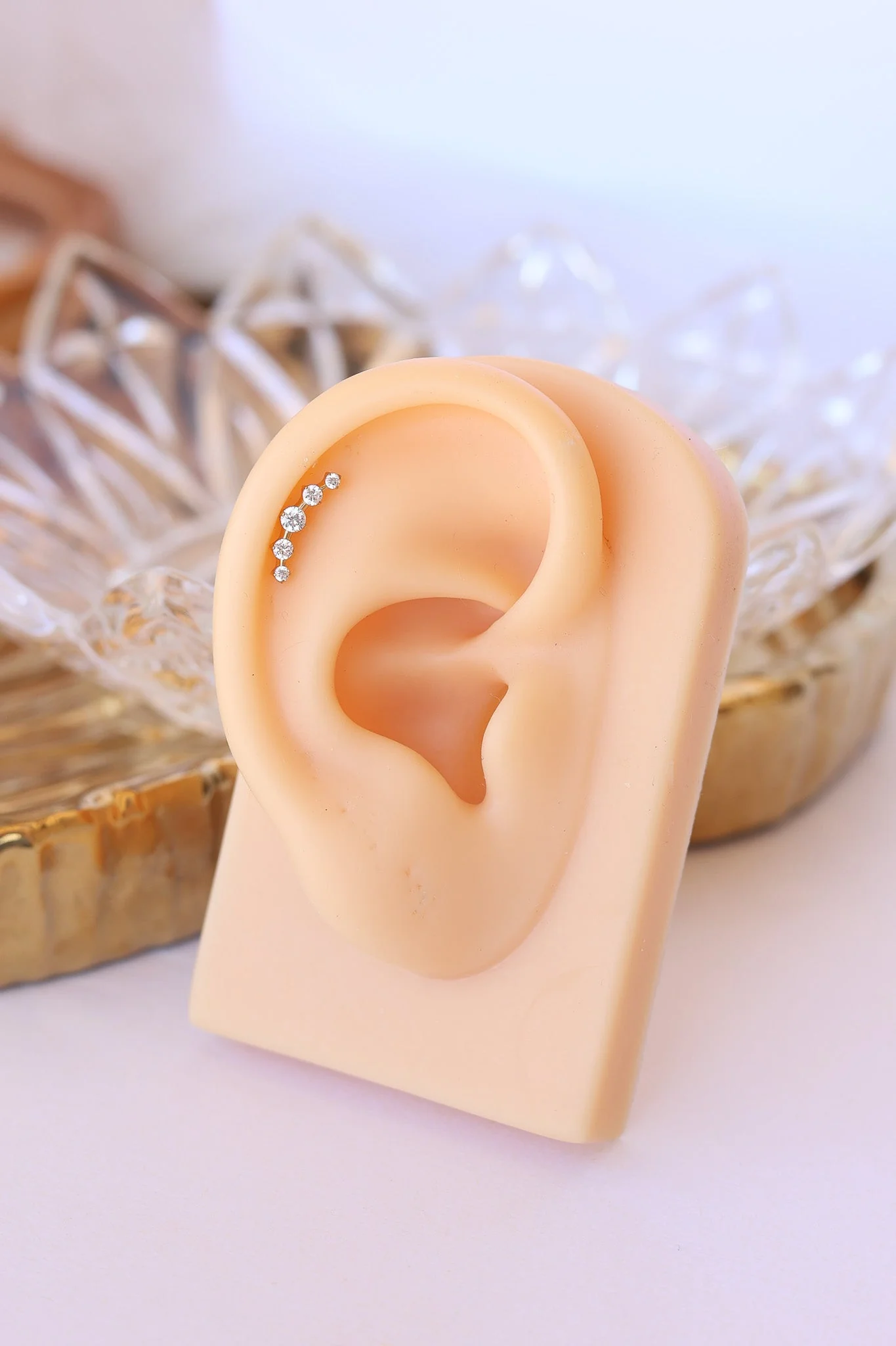Monroe Flat Back Crystal Stud Earring - Image 2