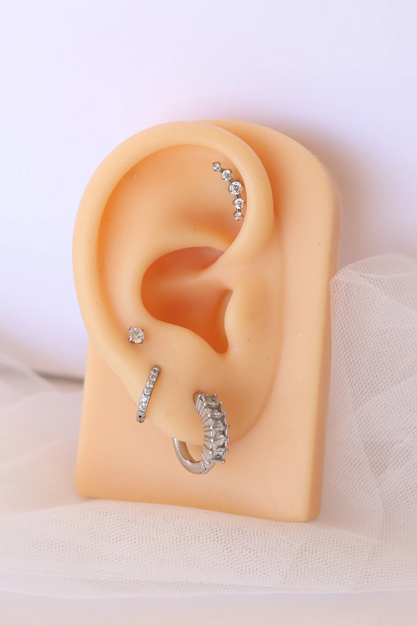 Monroe Flat Back Crystal Stud Earring - Image 5
