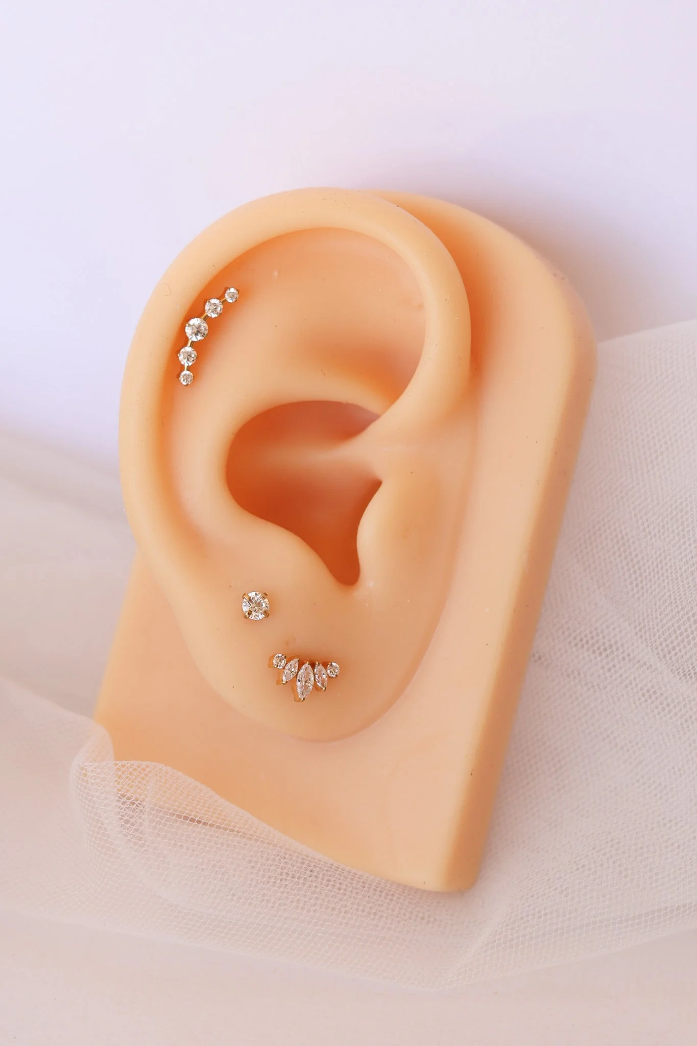 Monroe Flat Back Crystal Stud Earring - Image 7