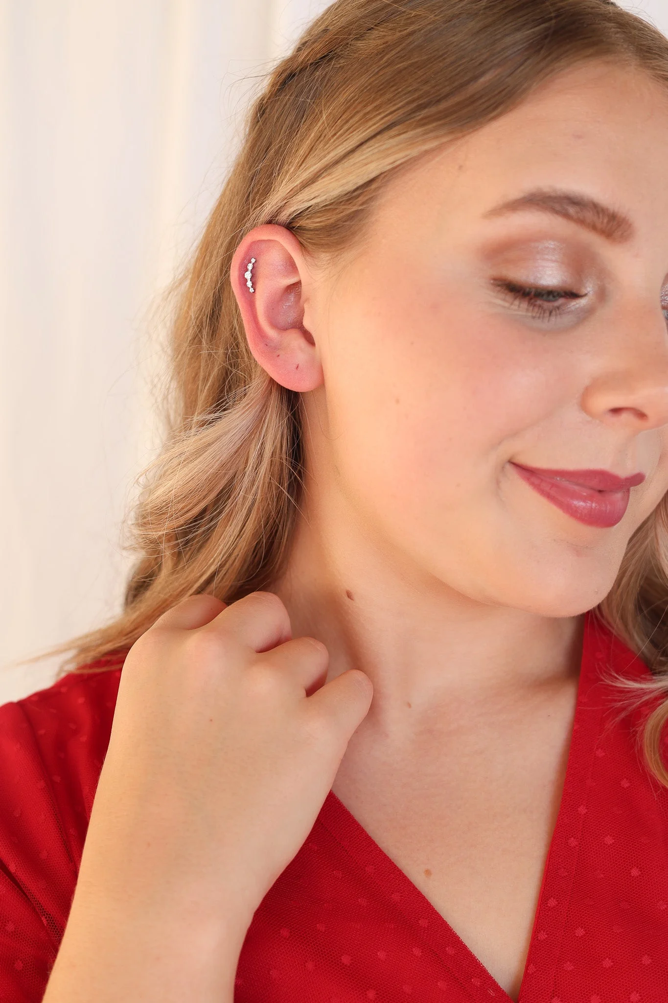 Monroe Flat Back Crystal Stud Earring - Image 9