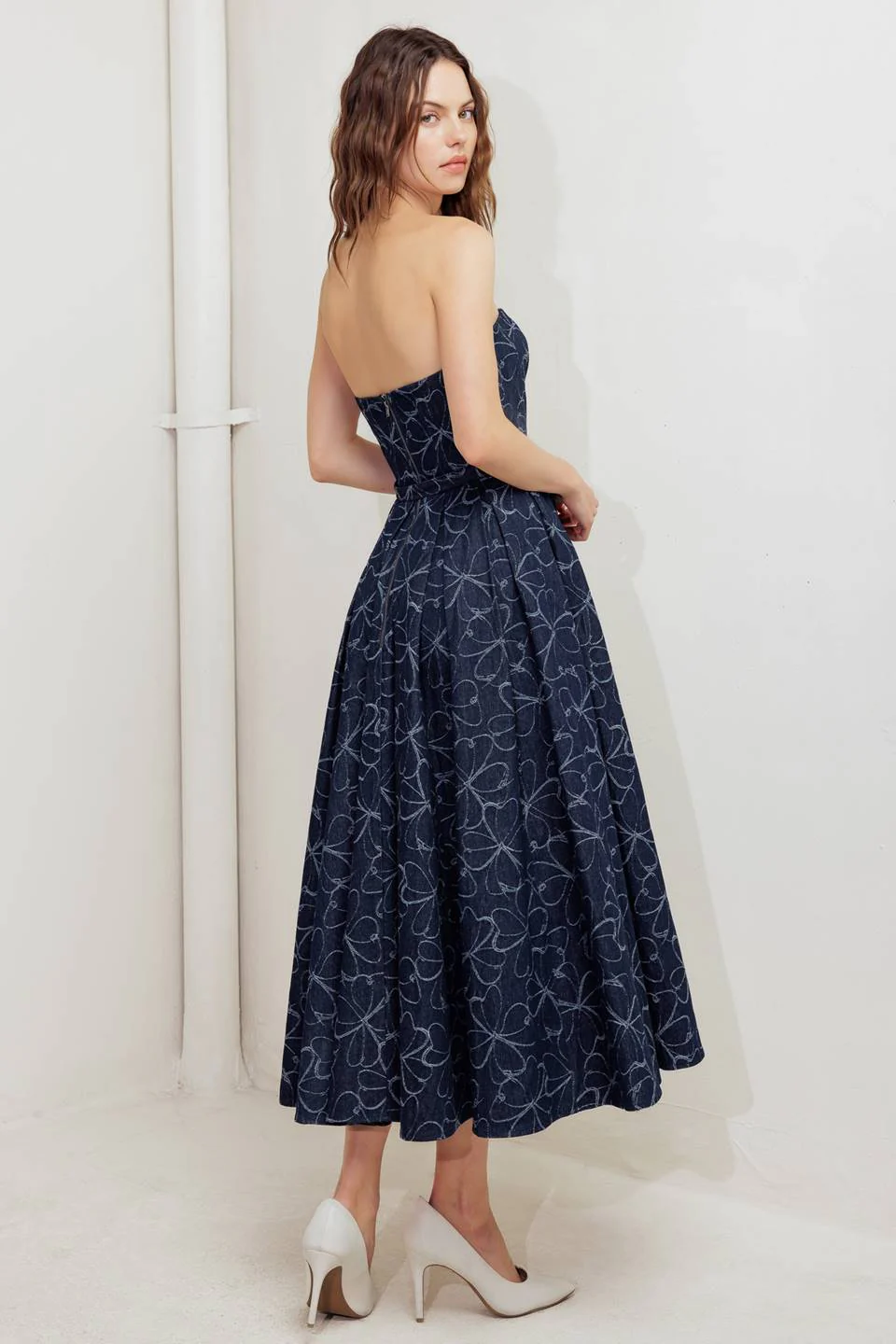 MOONBEAM DENIM MIDI DRESS - Image 2