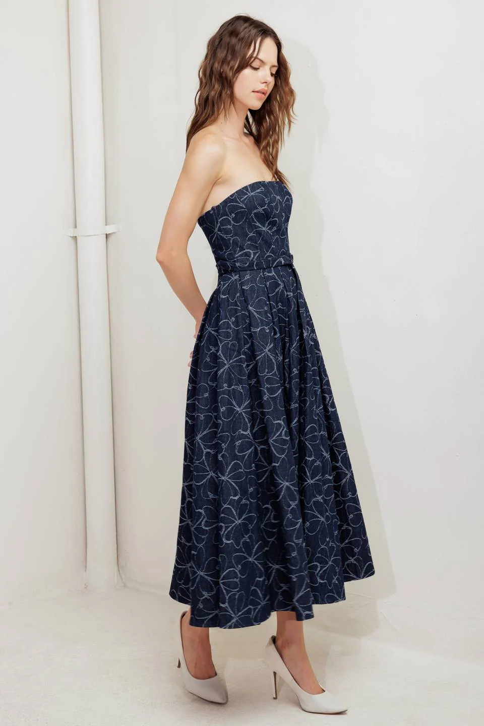 MOONBEAM DENIM MIDI DRESS - Image 6