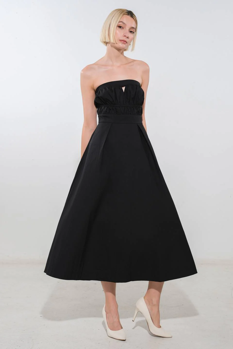 MYSTIC MIDI DRESS - STRAPLESS COTTON DRESS - Image 4