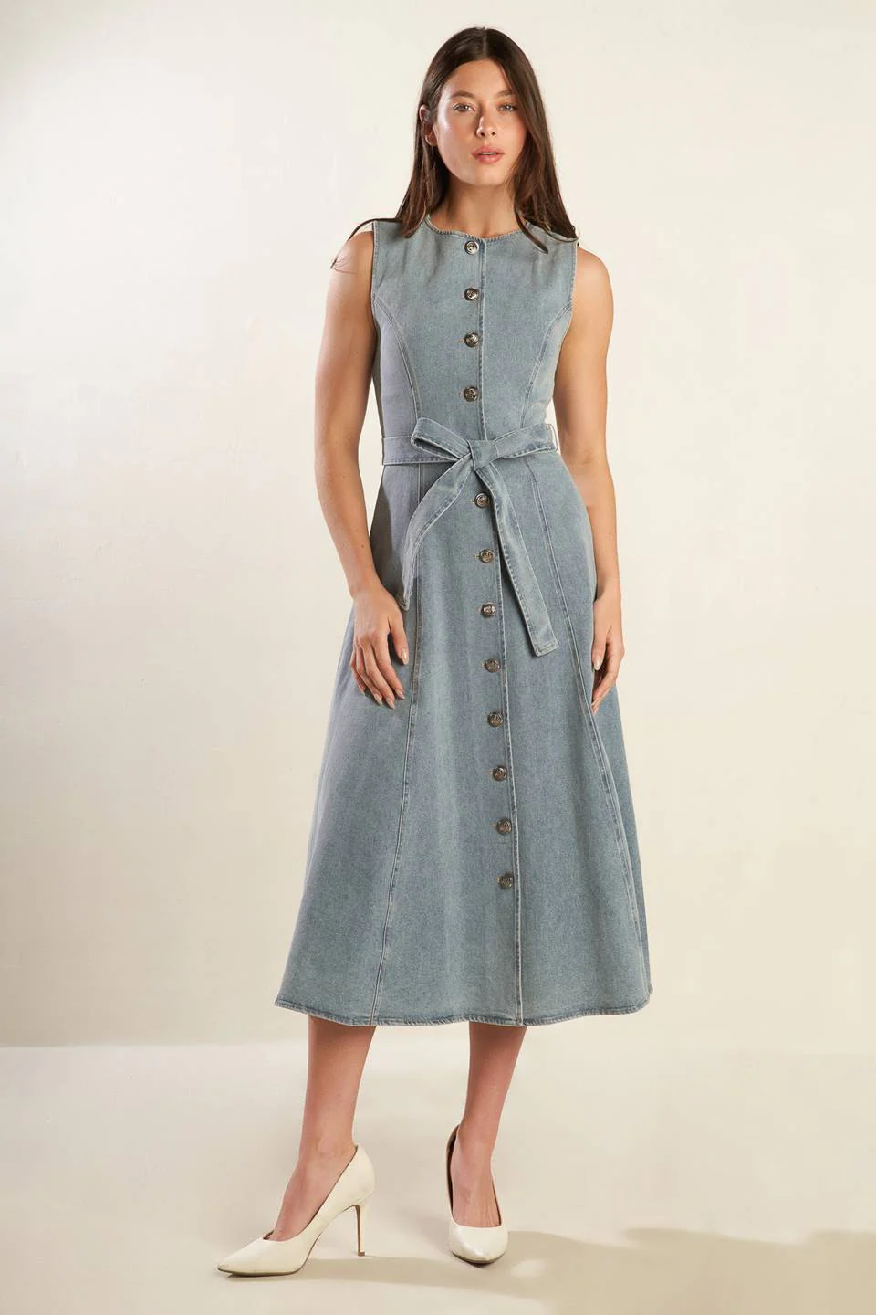 NAUTICAL & NICE - LIGHT DENIM - MIDI DRESS - Image 6