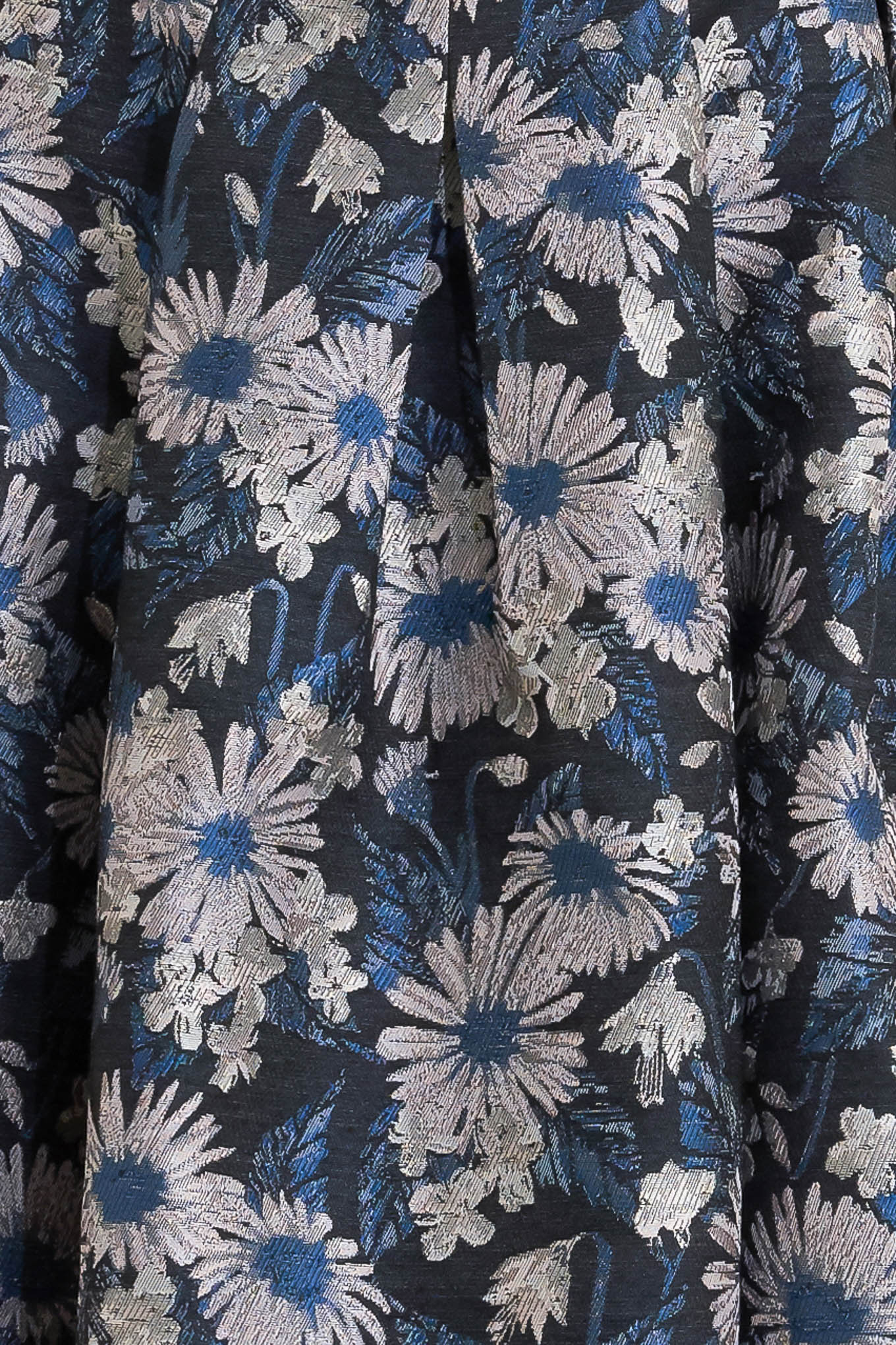 NAVY FLORAL JACQUARD MIDI DRESS WITH POCKETS - FINAL SALE - Image 6
