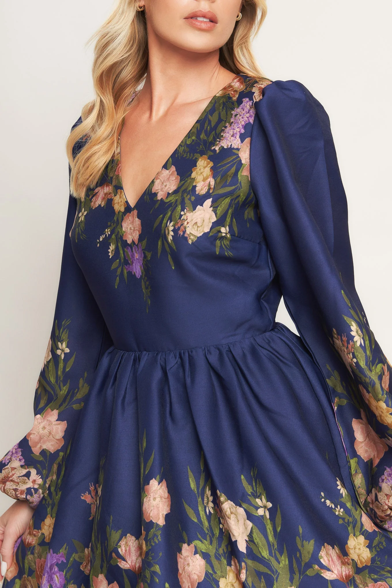 NOCTURNE IN BLOOM NAVY MINI DRESS - Image 3