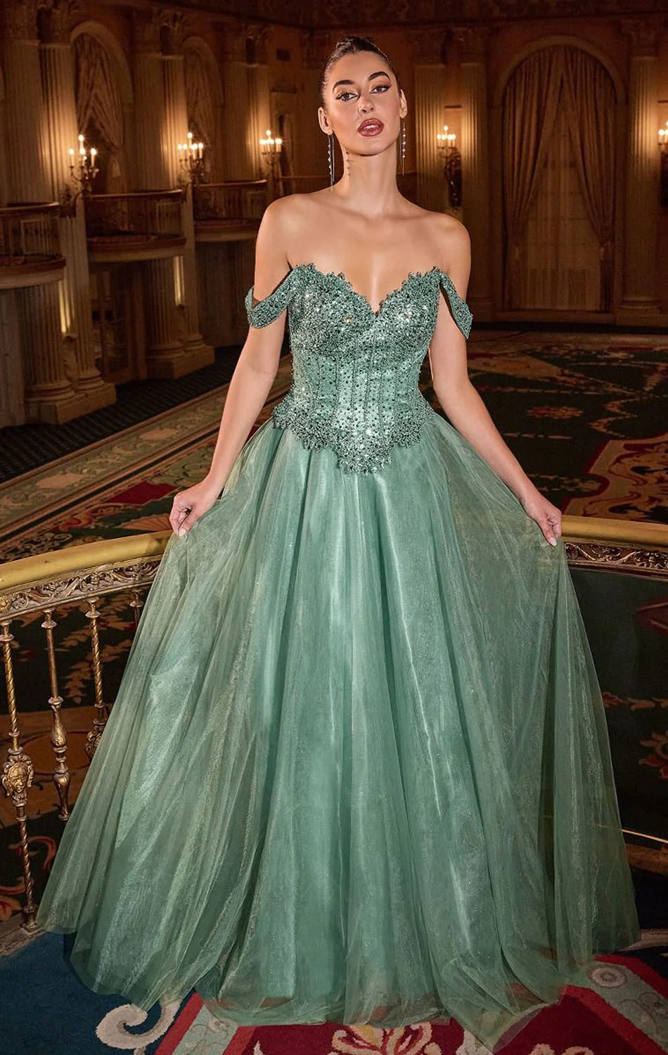 NOELLE GOWN - A-LINE GLITTER TULLE DRESS - Image 4