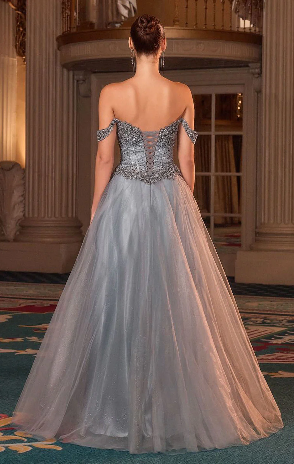 NOELLE GOWN - A-LINE GLITTER TULLE DRESS - Image 5