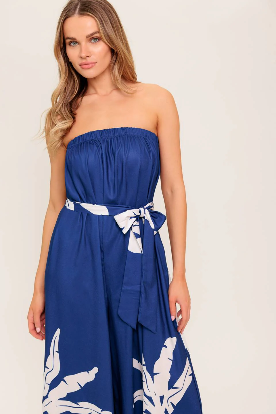 NOLANI STRAPLESS JUMPSUIT - NAVY & WHITE - Image 6
