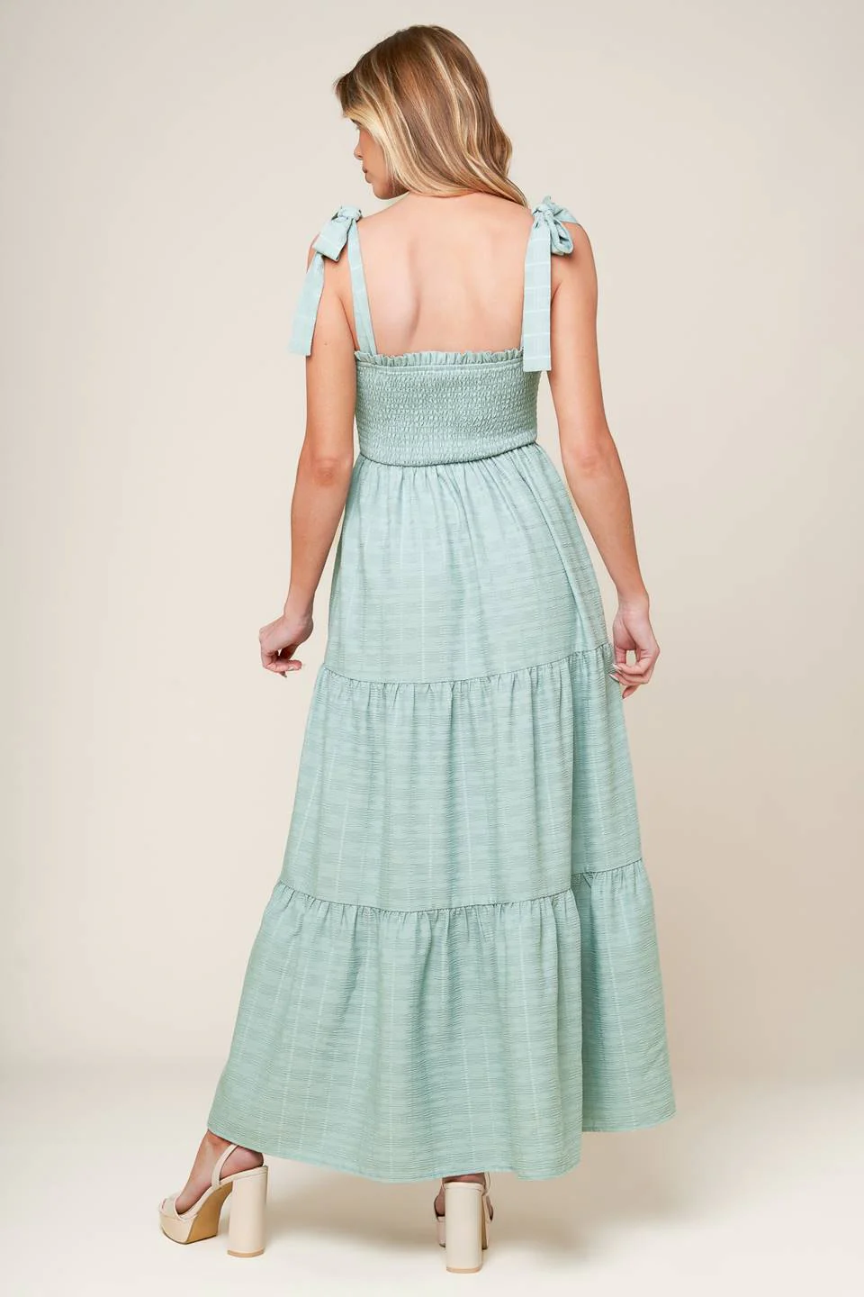 OCEAN BREEZES - DUSTY TEAL MAXI DRESS - Image 5