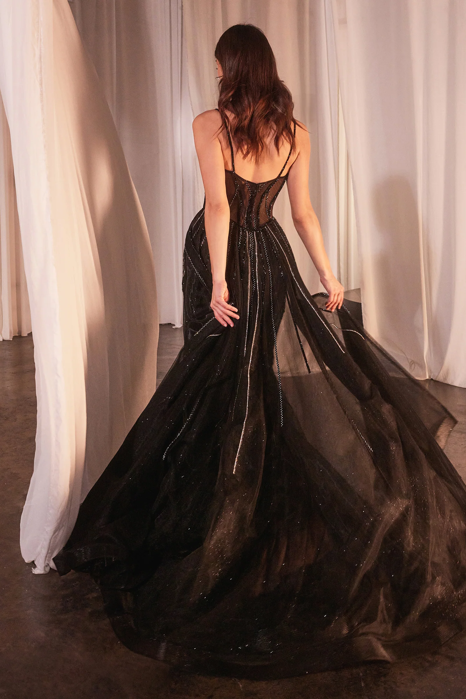 ODESSA GOWN - BEADED FITTED GOWN WITH OVERSKIRT - Image 14