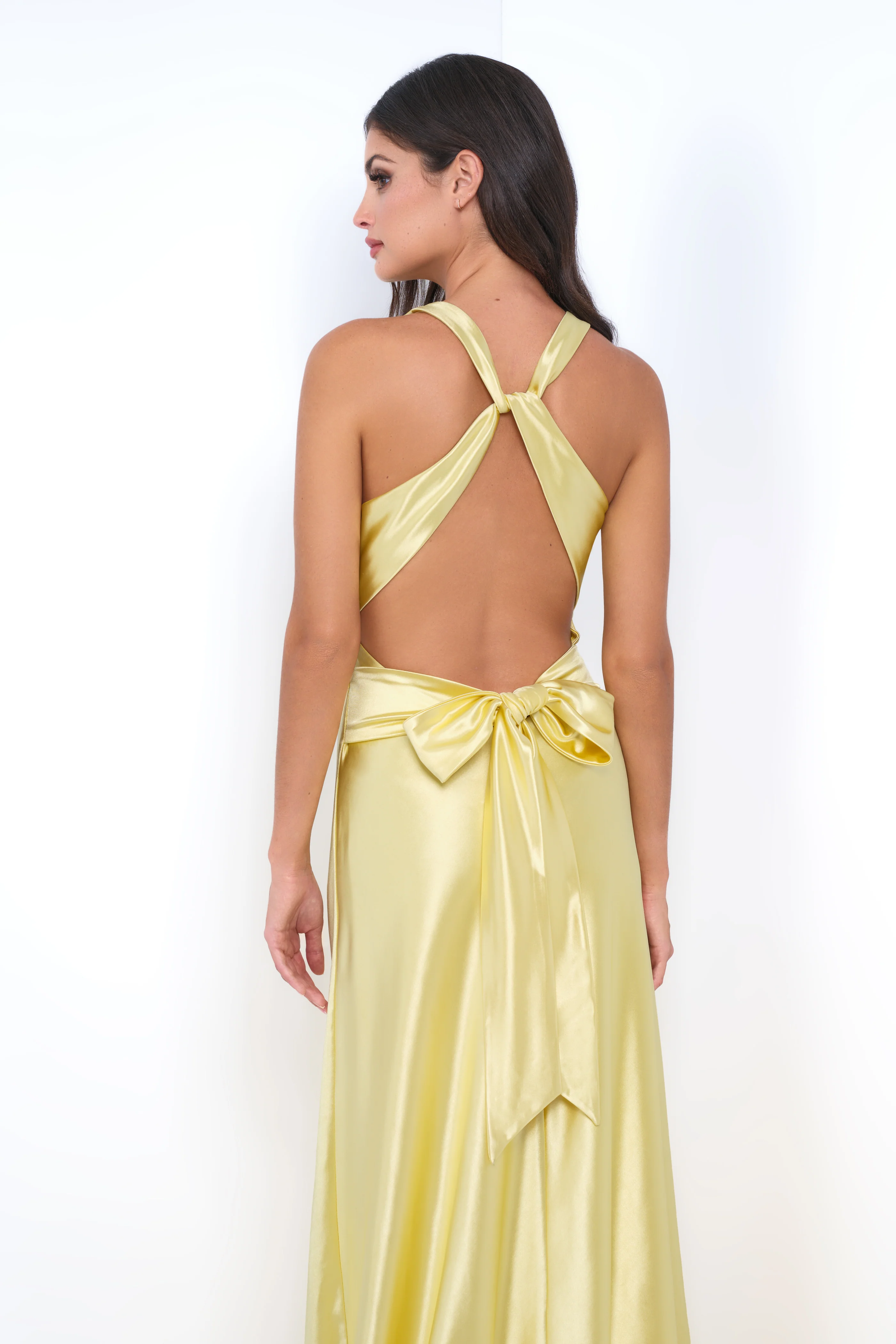 Odette Maxi Dress - Pink - Open Back With Adjustable Bow Tie Detail - Image 7